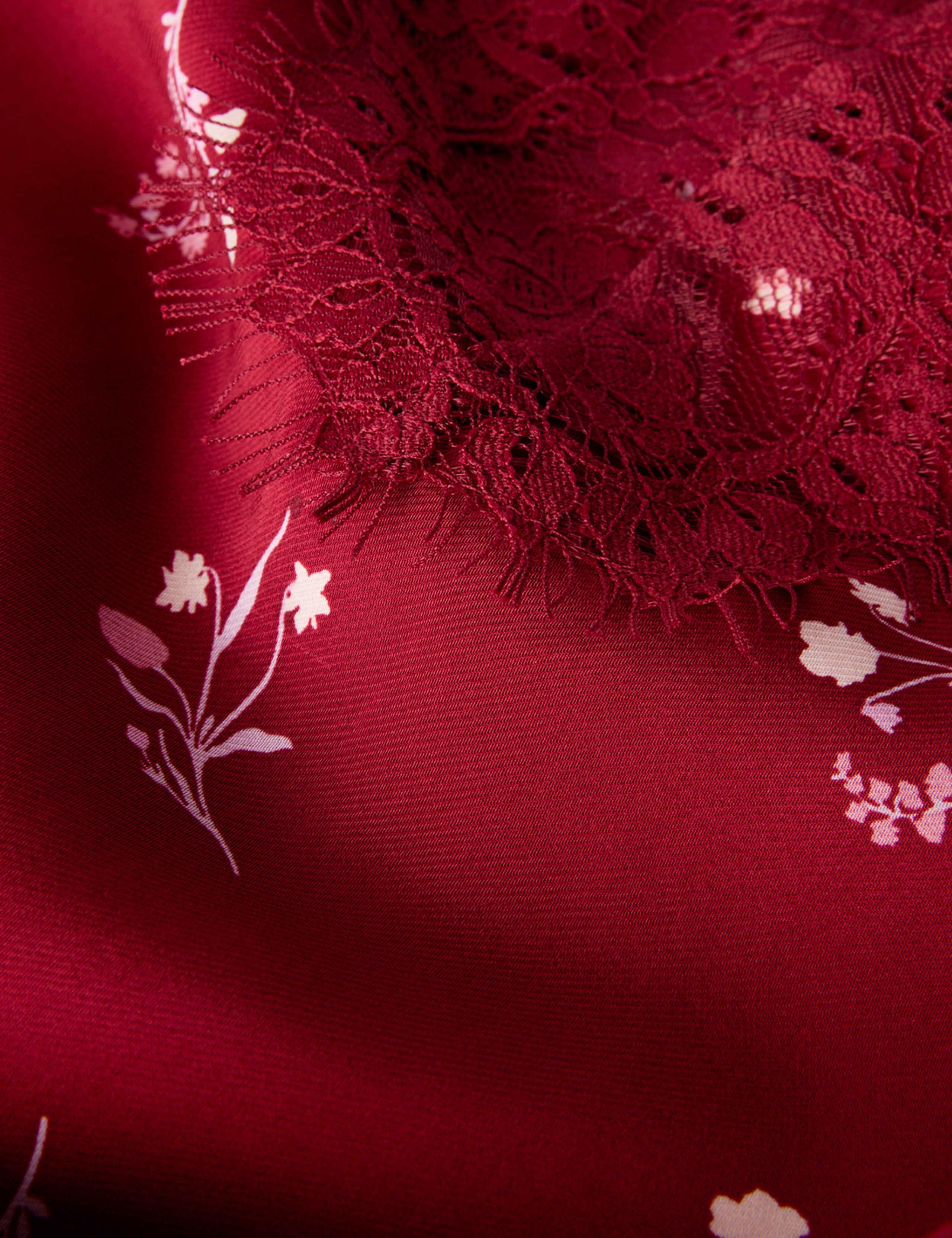 Floral V-Neck Lace Trim Top 4 of 7