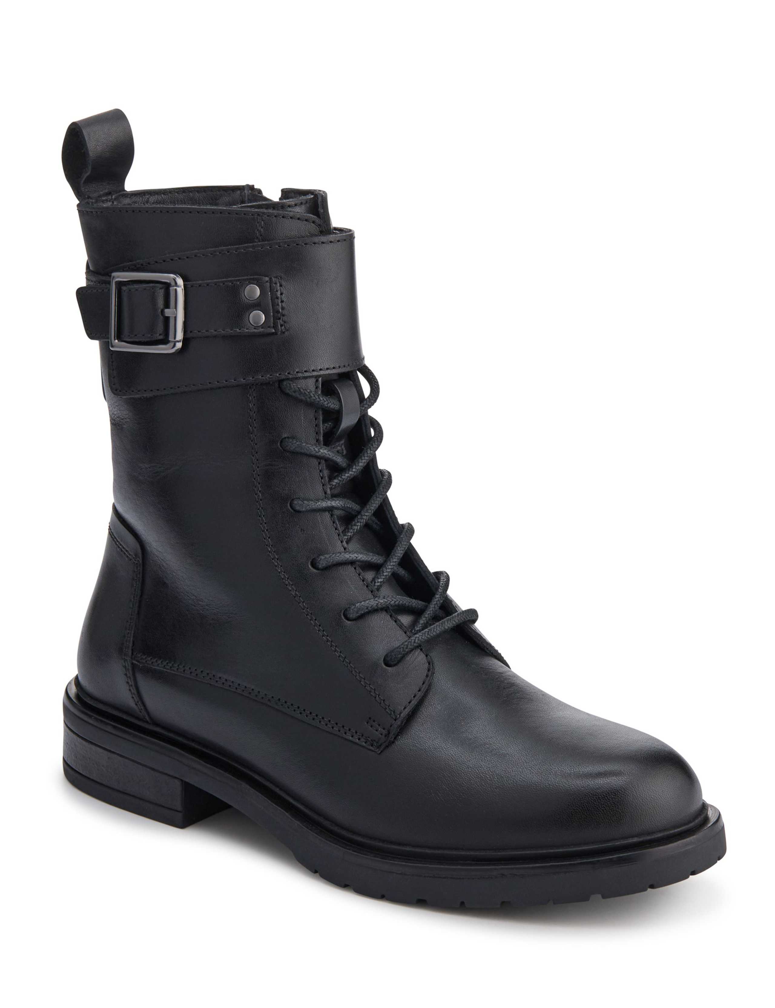 Leather Military Style Lace-Up Ankle Boots 3 of 6