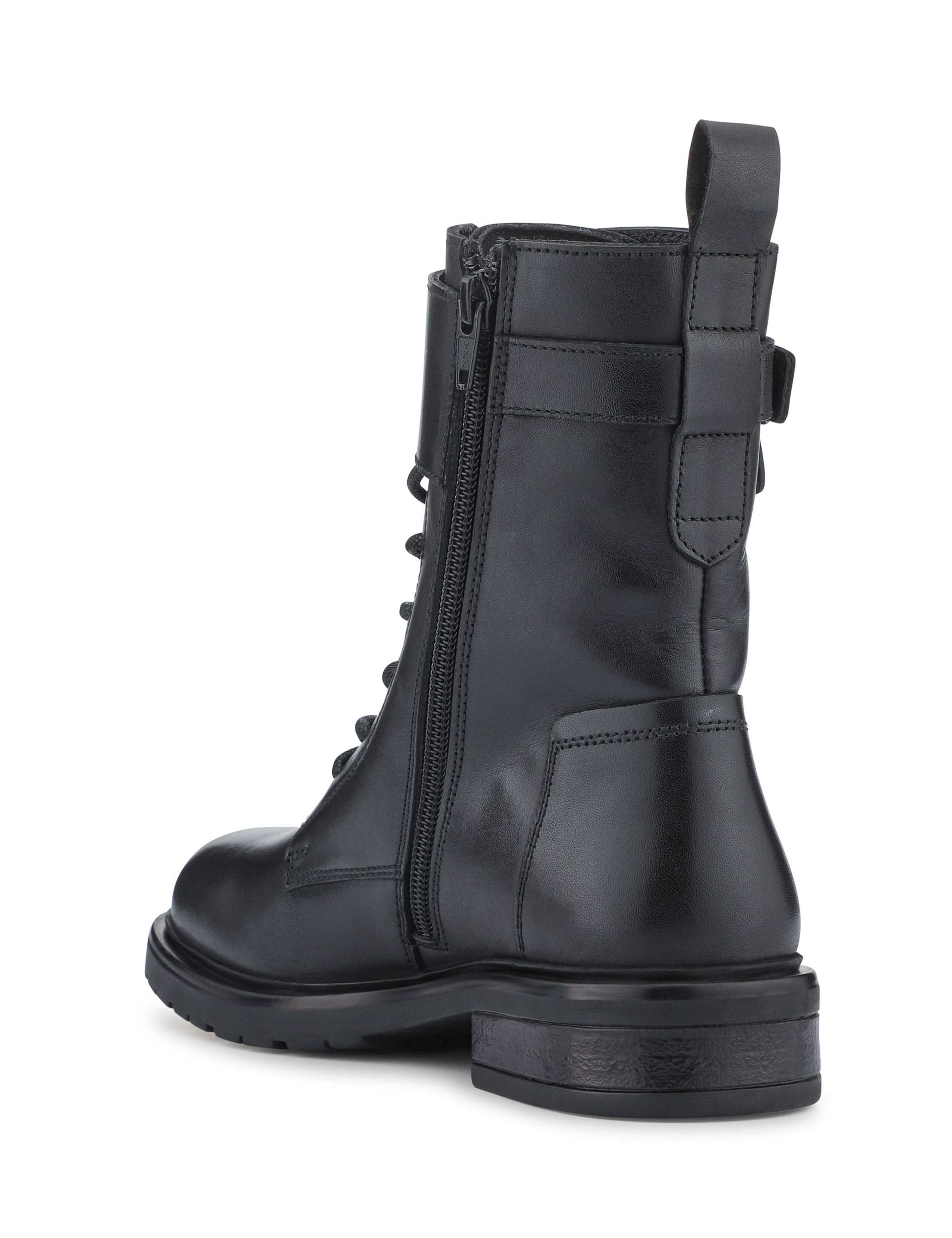 Leather Military Style Lace-Up Ankle Boots 5 of 6