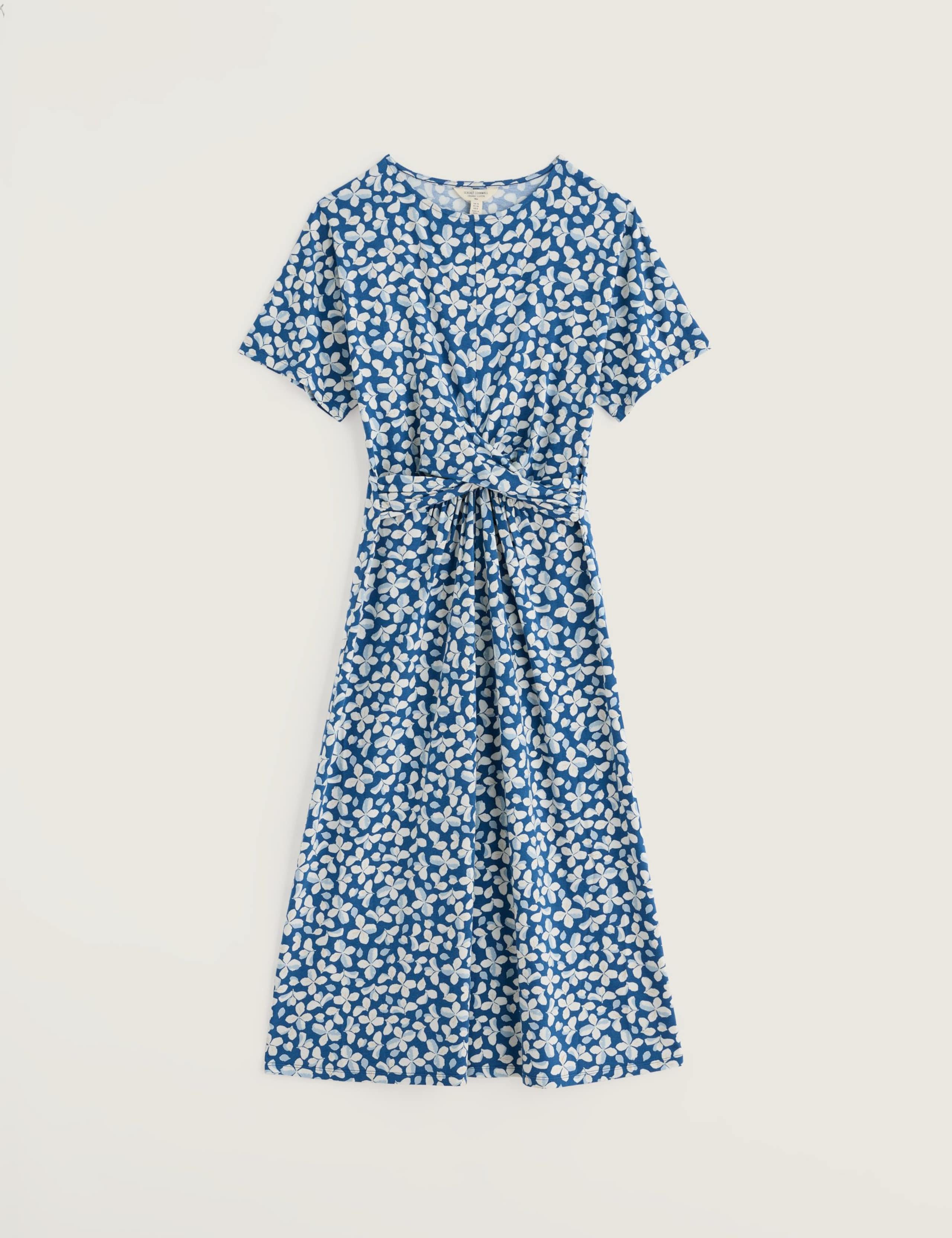 Cotton Rich Floral Twist Front Midi Tea Dress 2 of 5