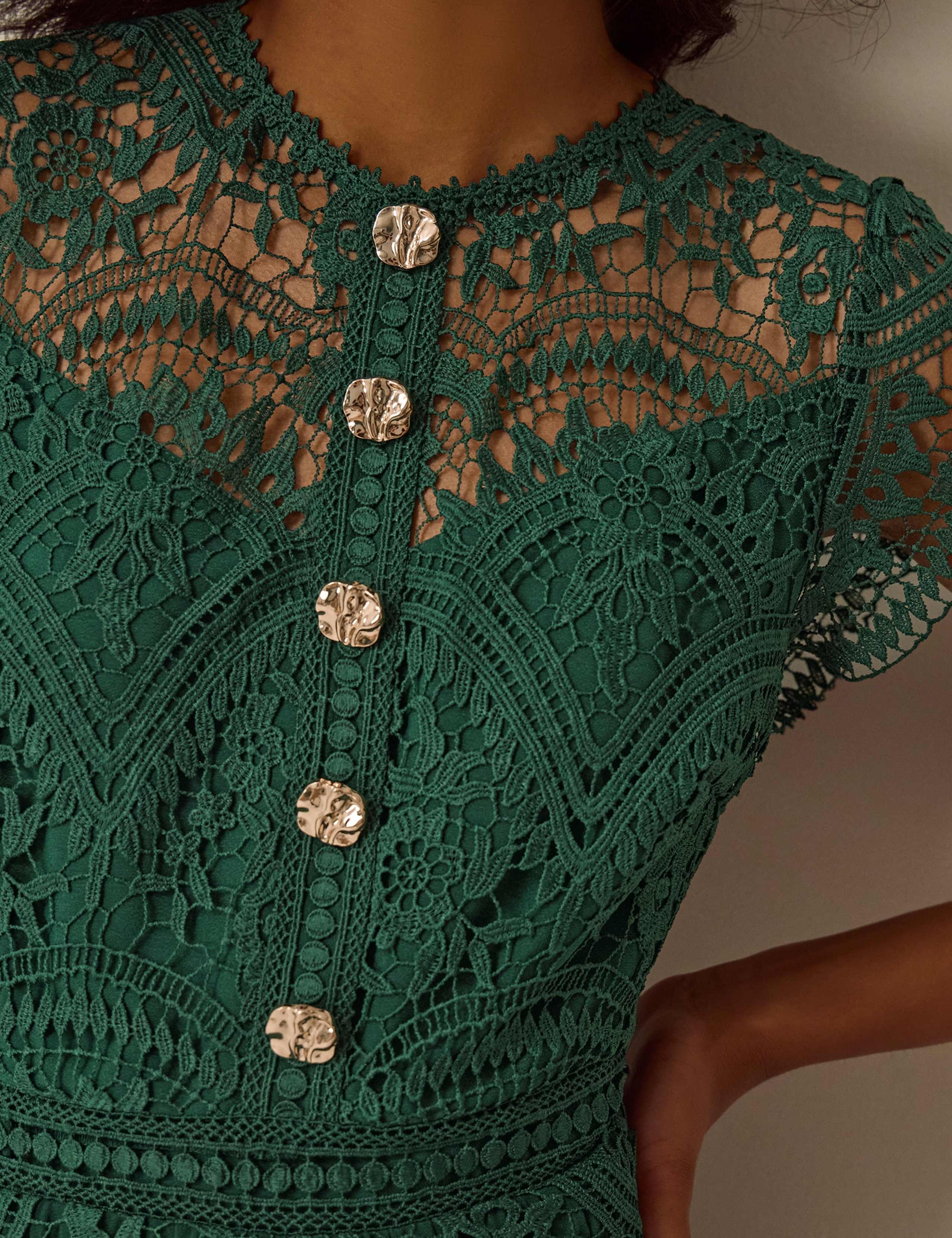 Lace Pleated Midi Dress 5 of 5
