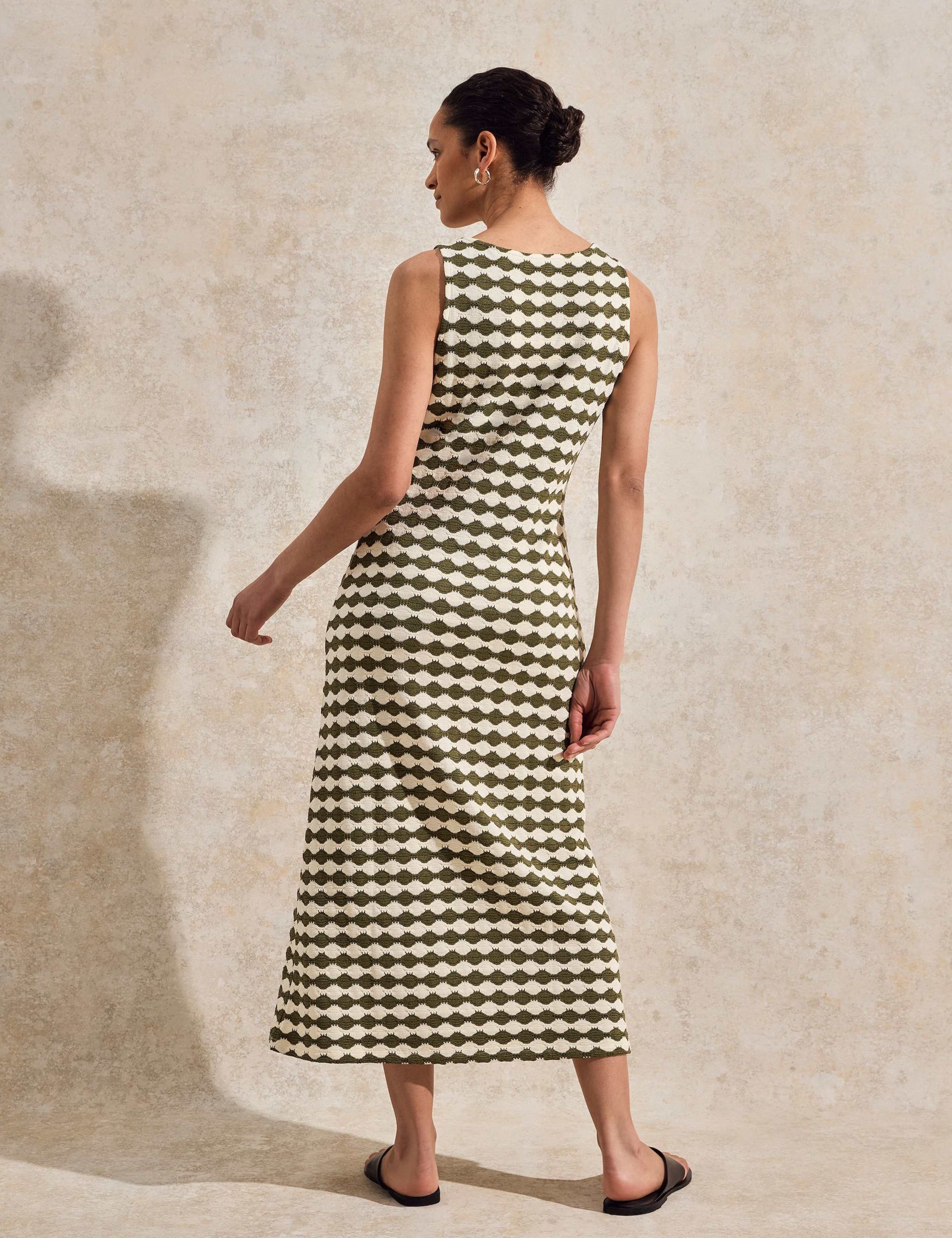 Knitted Geometric Scoop Neck Midaxi Slip Dress 2 of 3