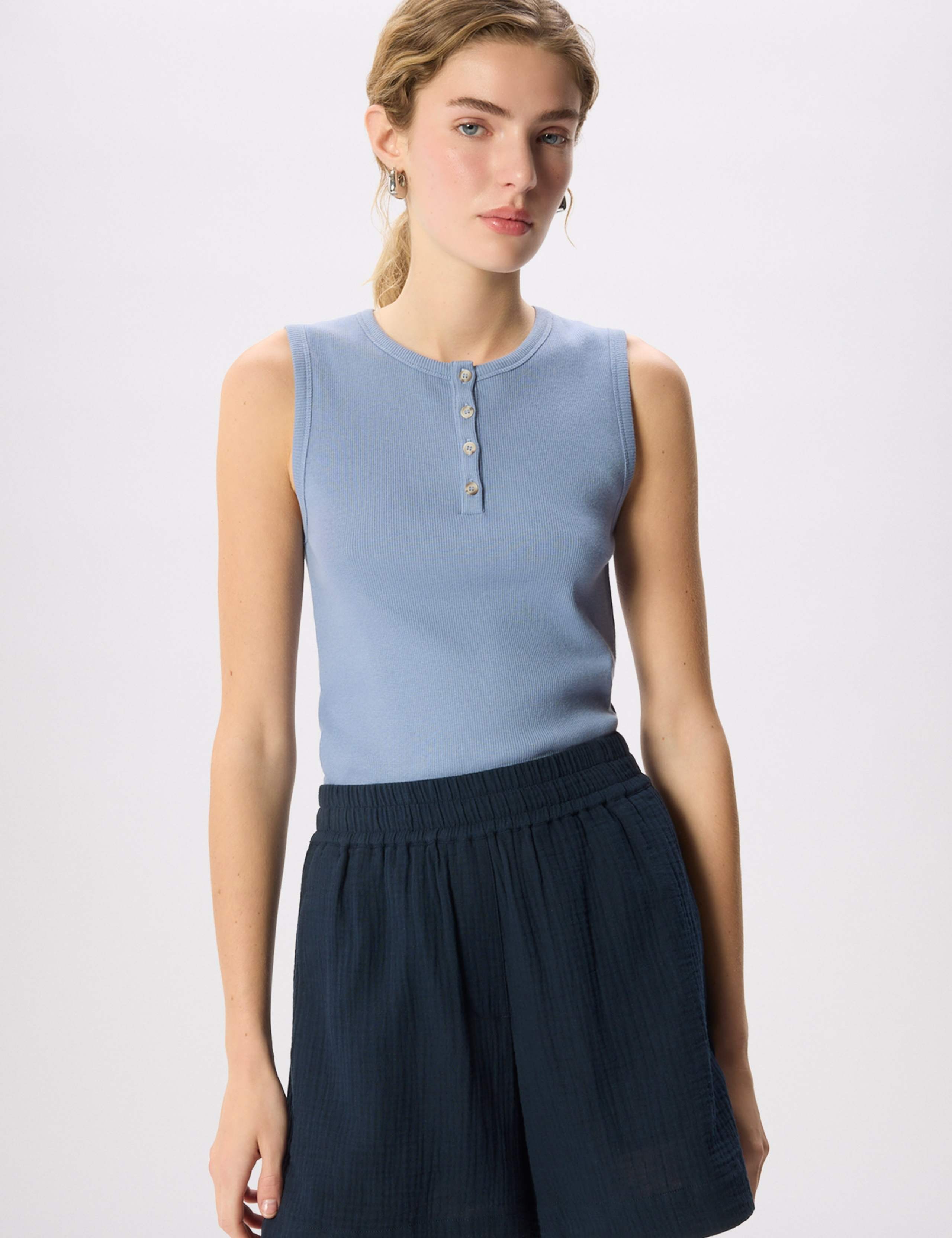 Henley Button Front Tank 7 of 7