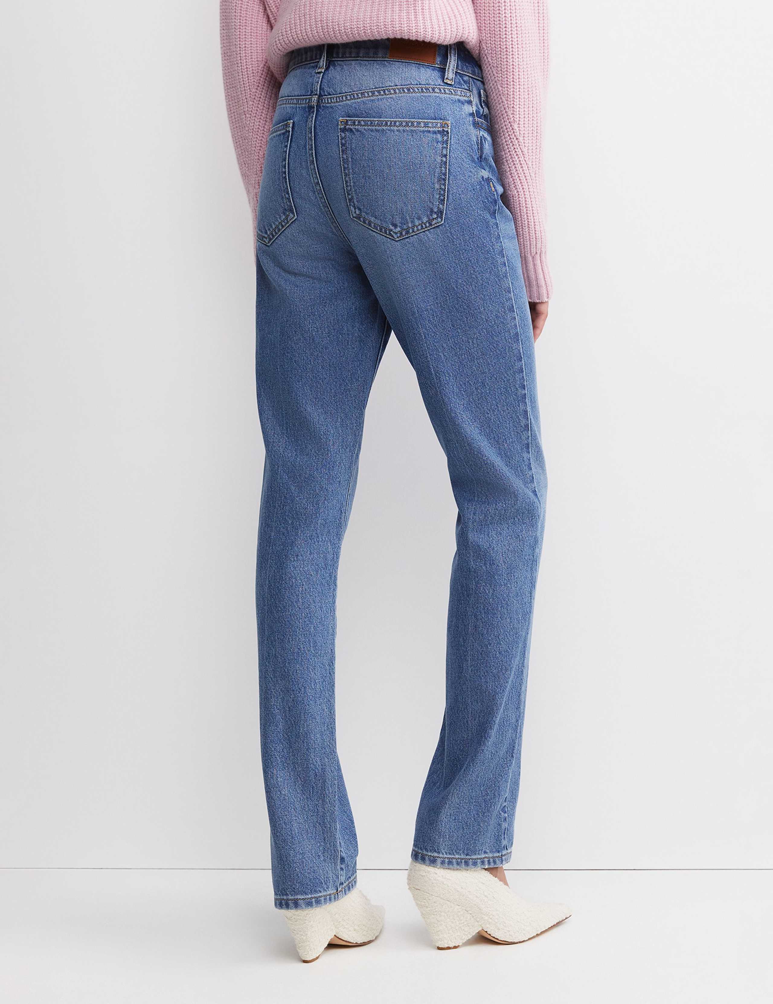 Lyocell Blend Mid Rise Straight Leg Jeans 2 of 5