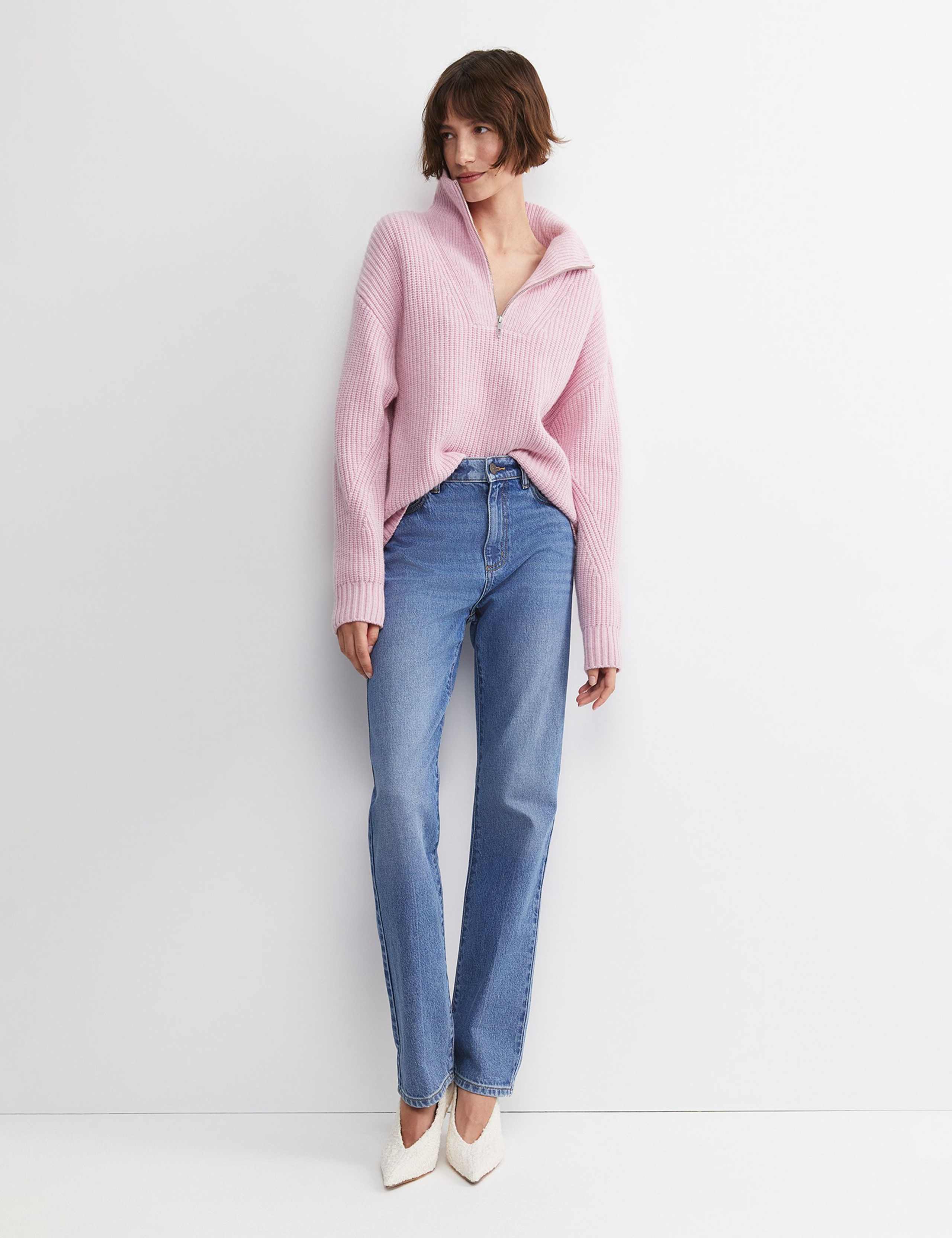 Lyocell Blend Mid Rise Straight Leg Jeans 4 of 5