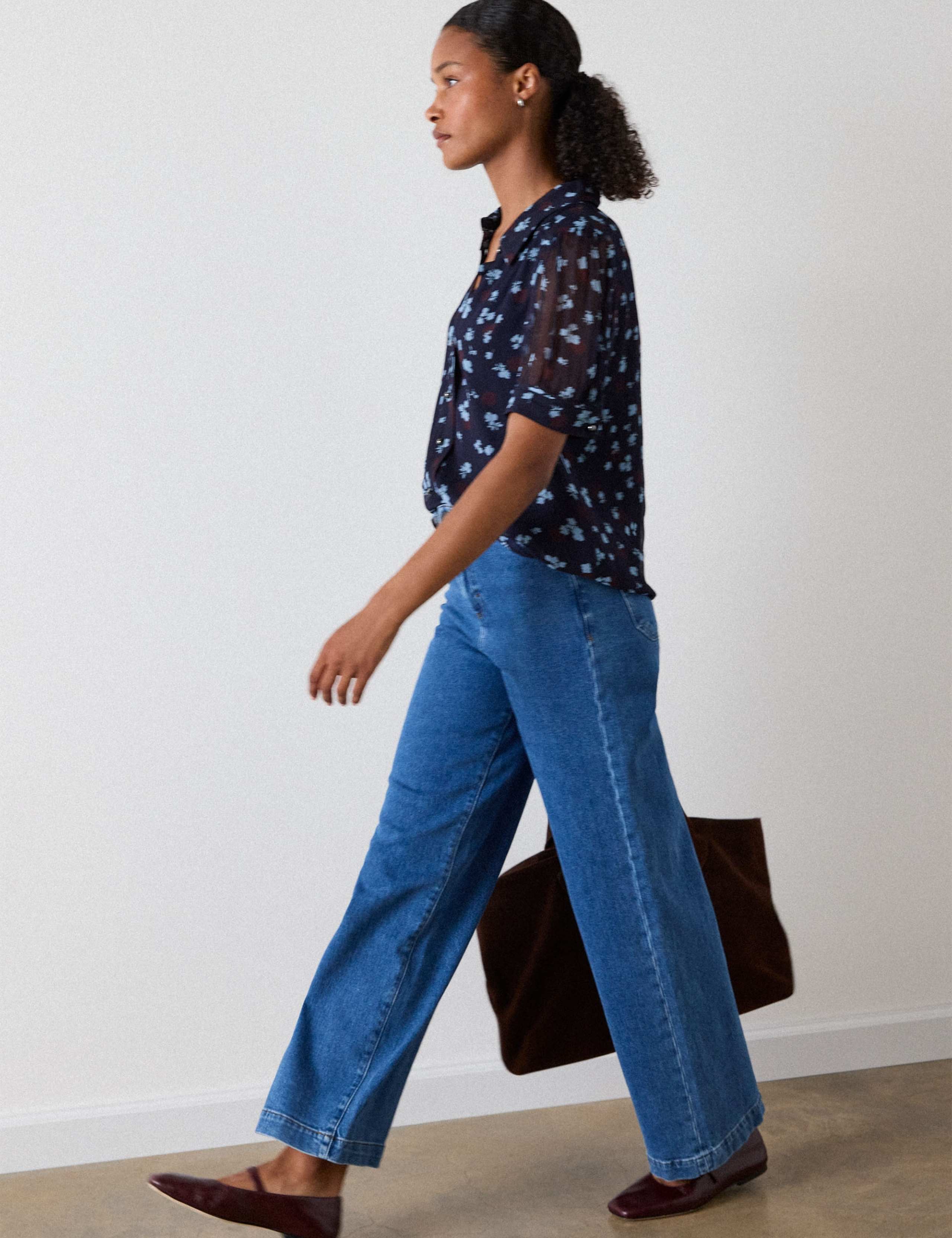 Crepe Floral Button Through Shirt 4 of 5