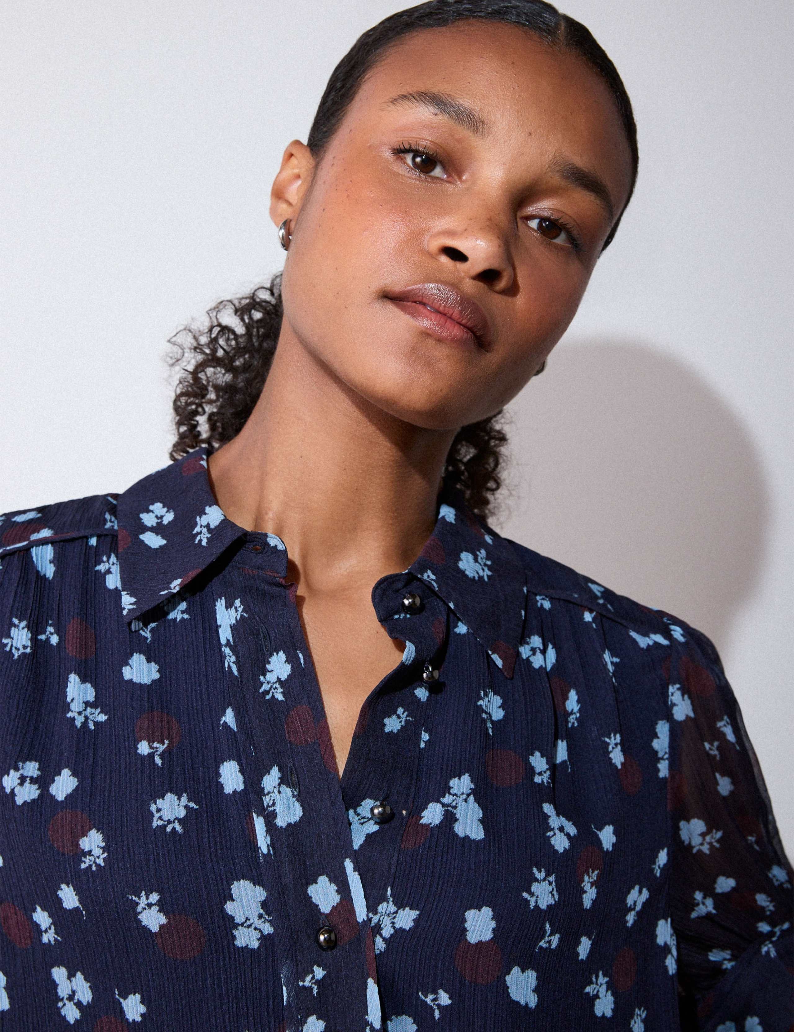Crepe Floral Button Through Shirt 5 of 5