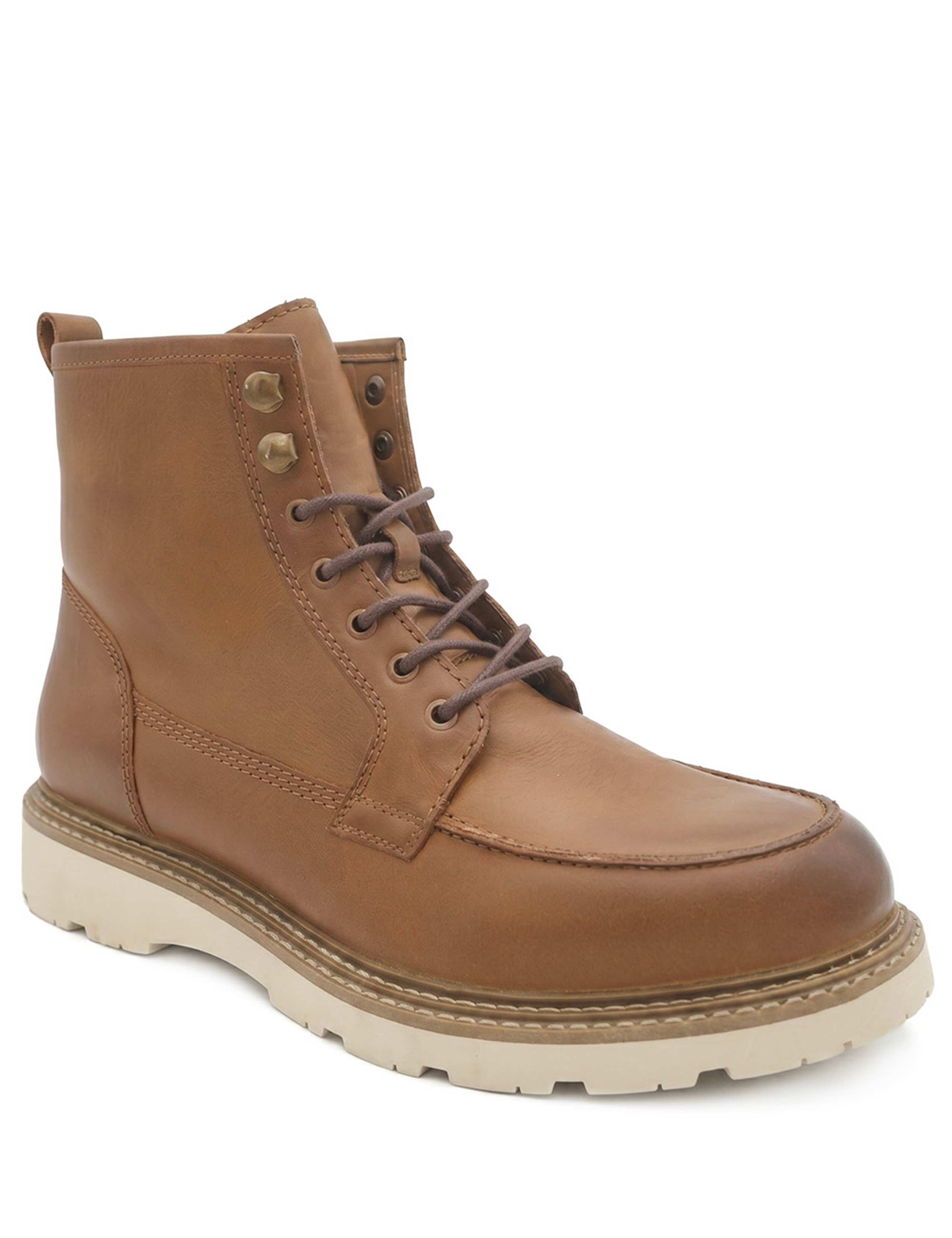 Leather Chunky Casual Boots 3 of 6