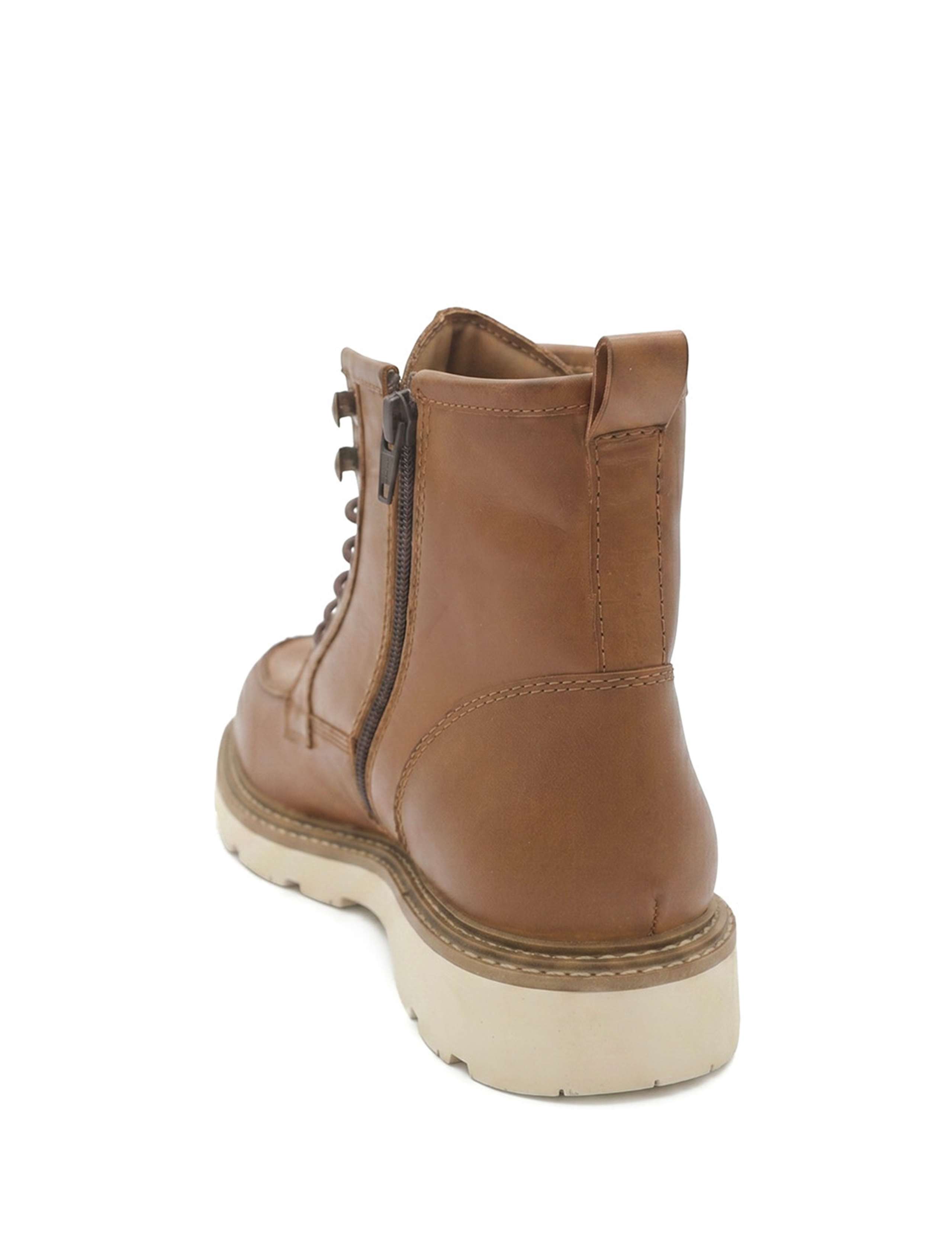 Leather Chunky Casual Boots 4 of 6