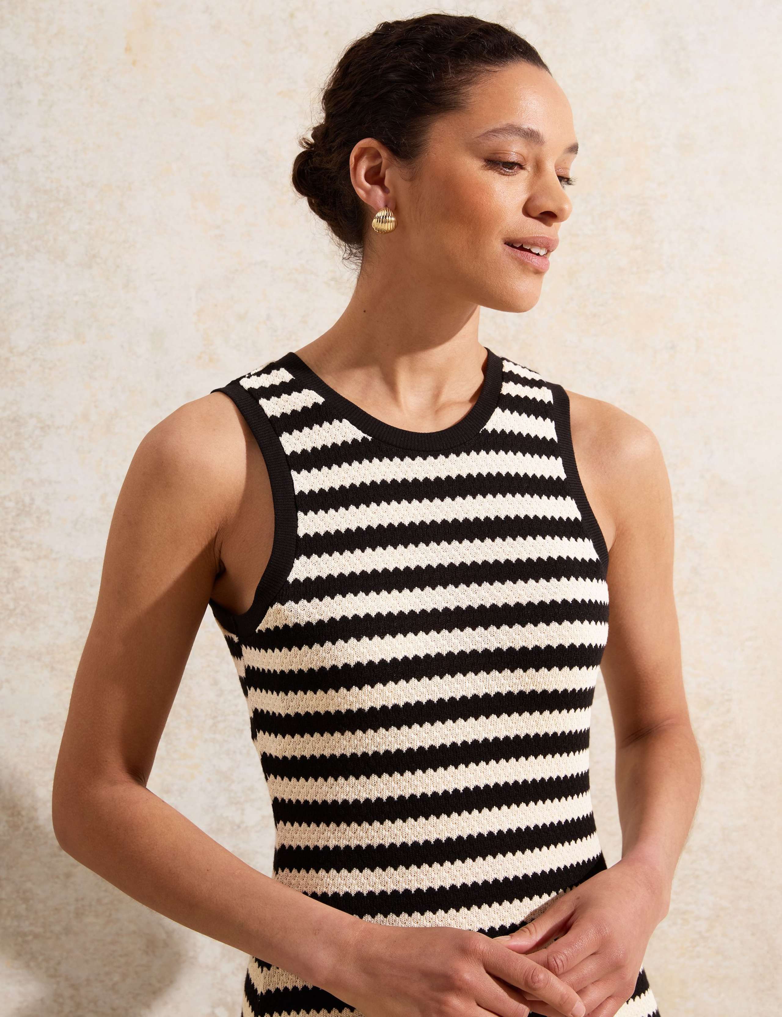 Cotton Blend Striped Midaxi Column Dress 6 of 6