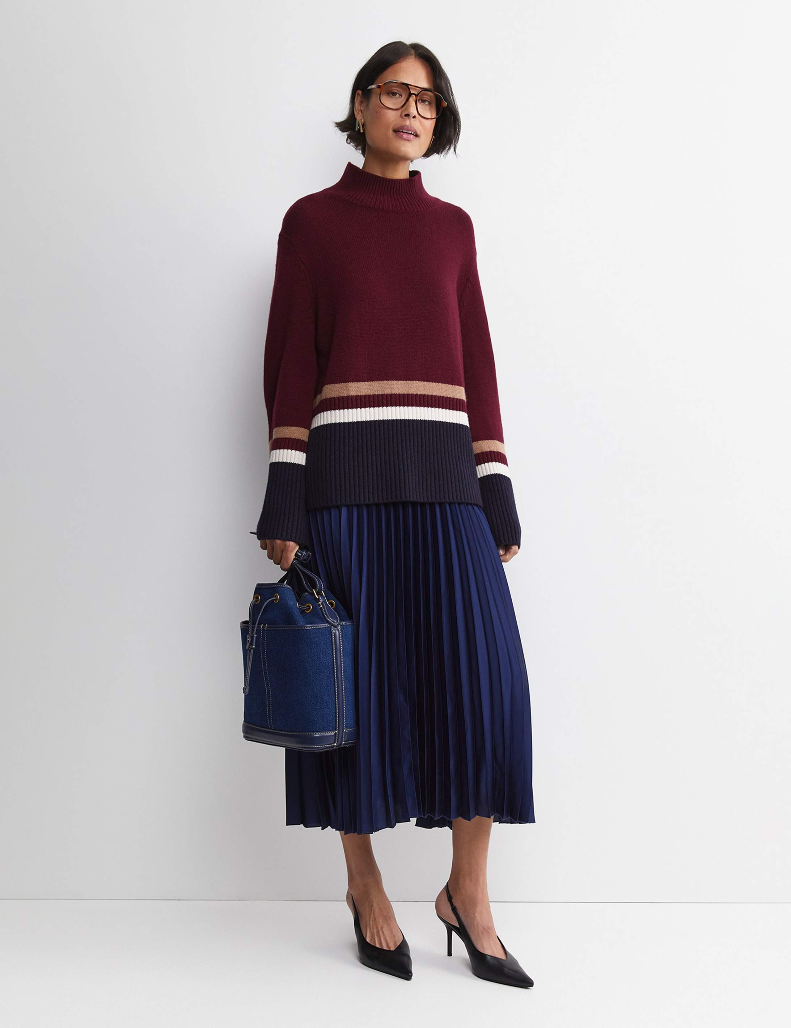 Pure Merino Wool Funnel Neck Jumper 2 of 5