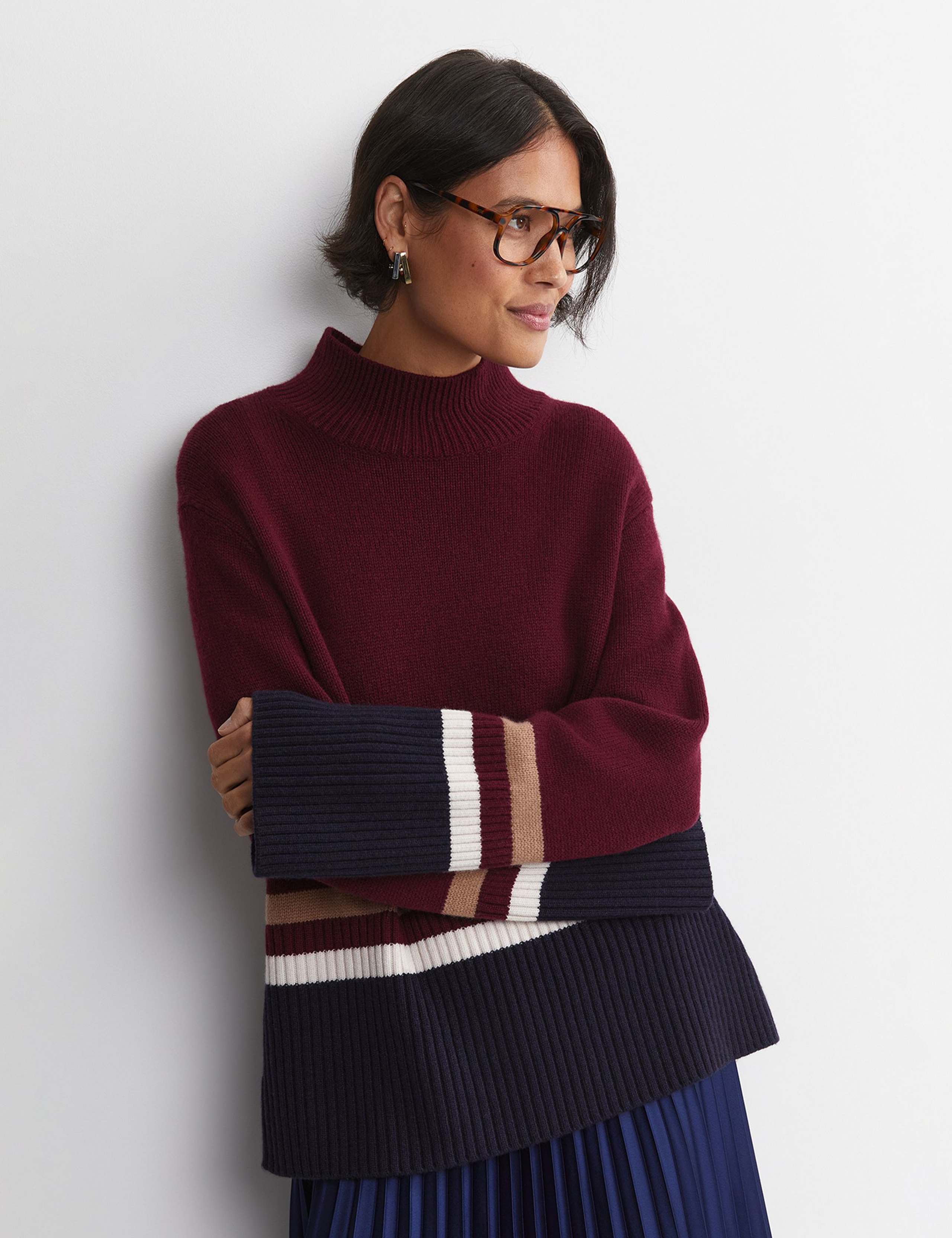 Pure Merino Wool Funnel Neck Jumper 3 of 5