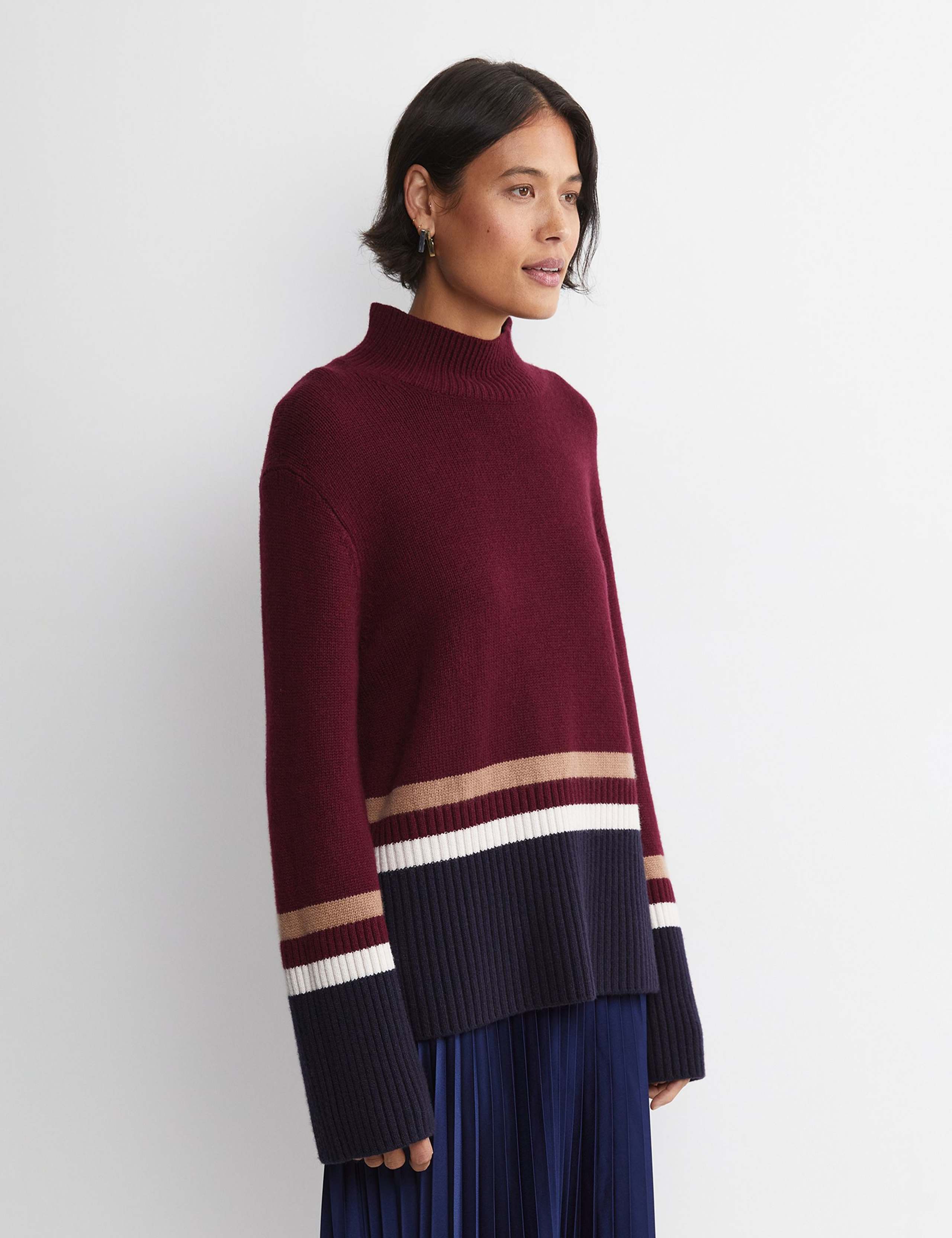 Pure Merino Wool Funnel Neck Jumper 4 of 5