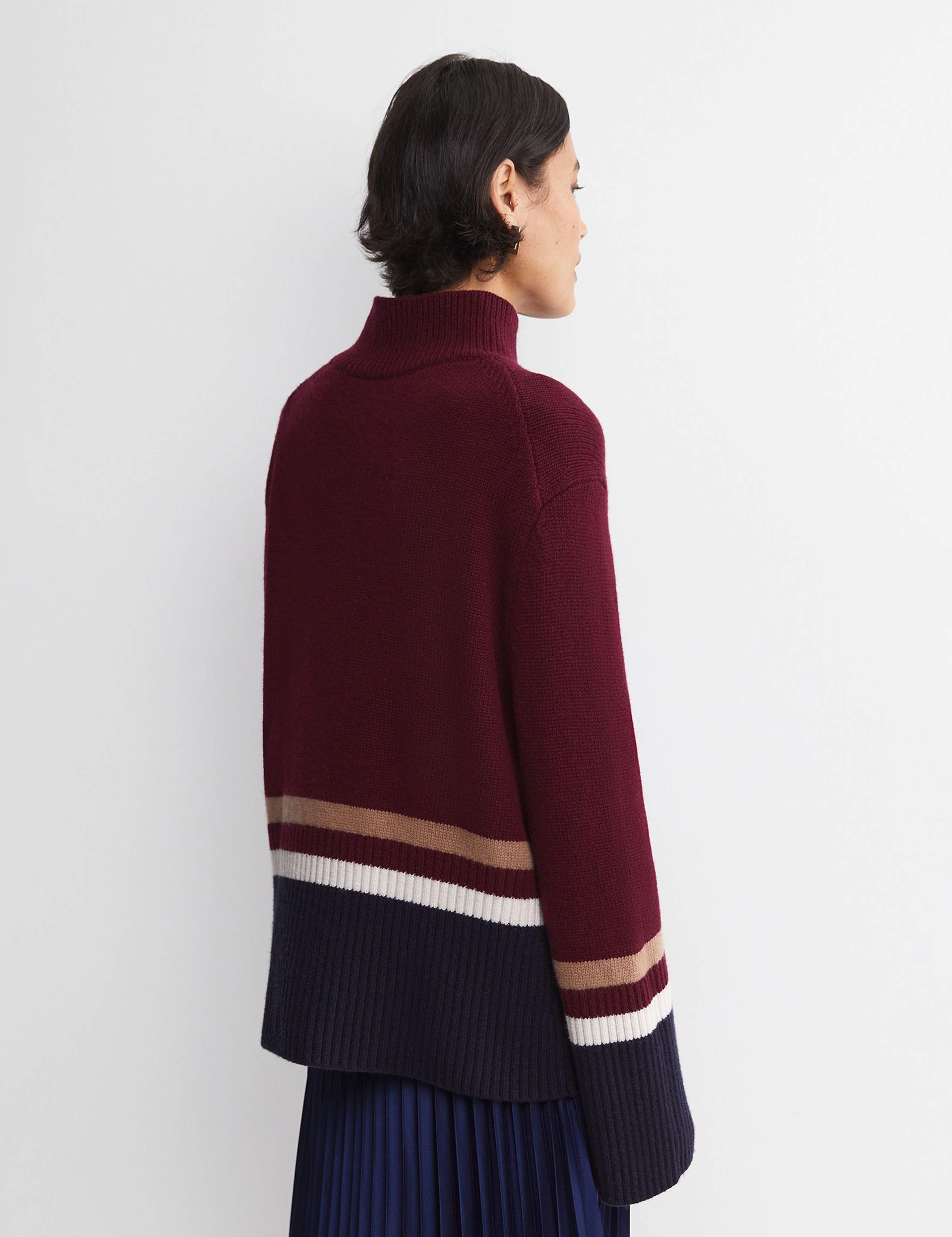 Pure Merino Wool Funnel Neck Jumper 5 of 5