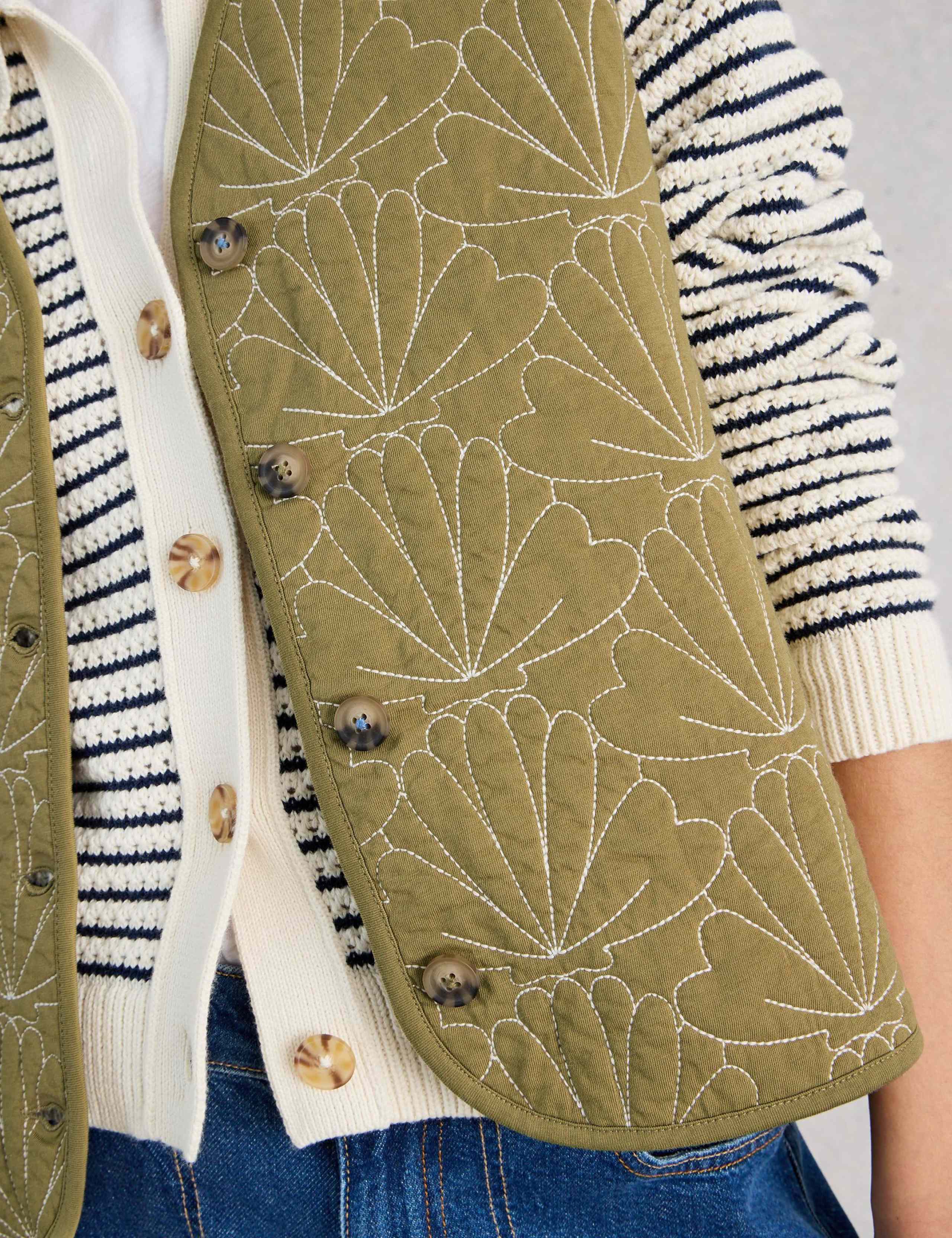 Pure Cotton Embroidered Gilet 5 of 6