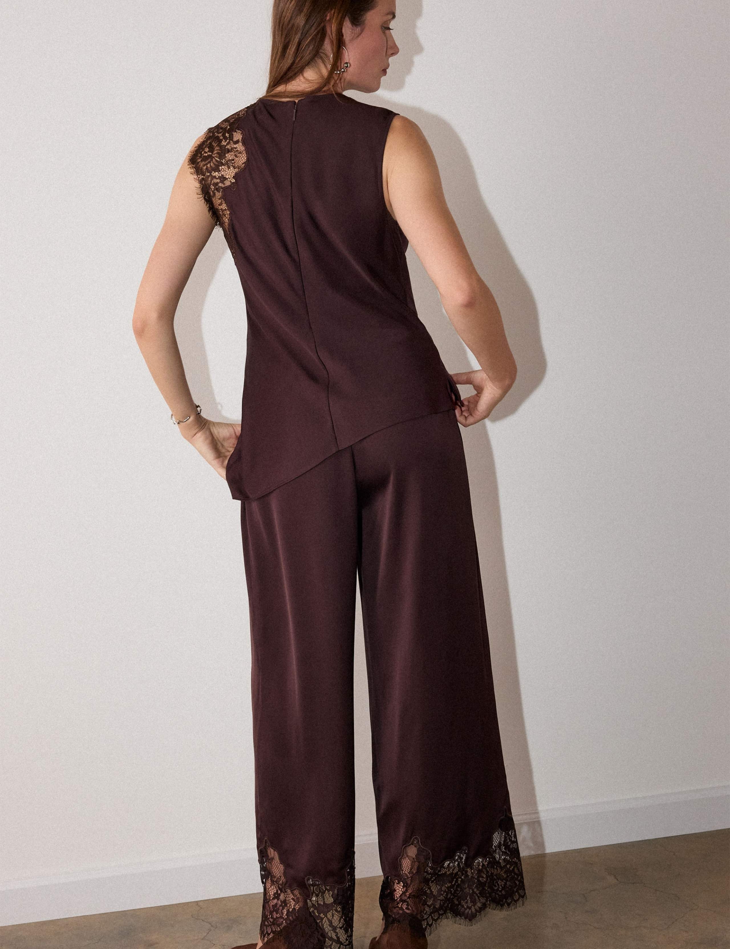 Satin Lace Asymmetric Top 3 of 6