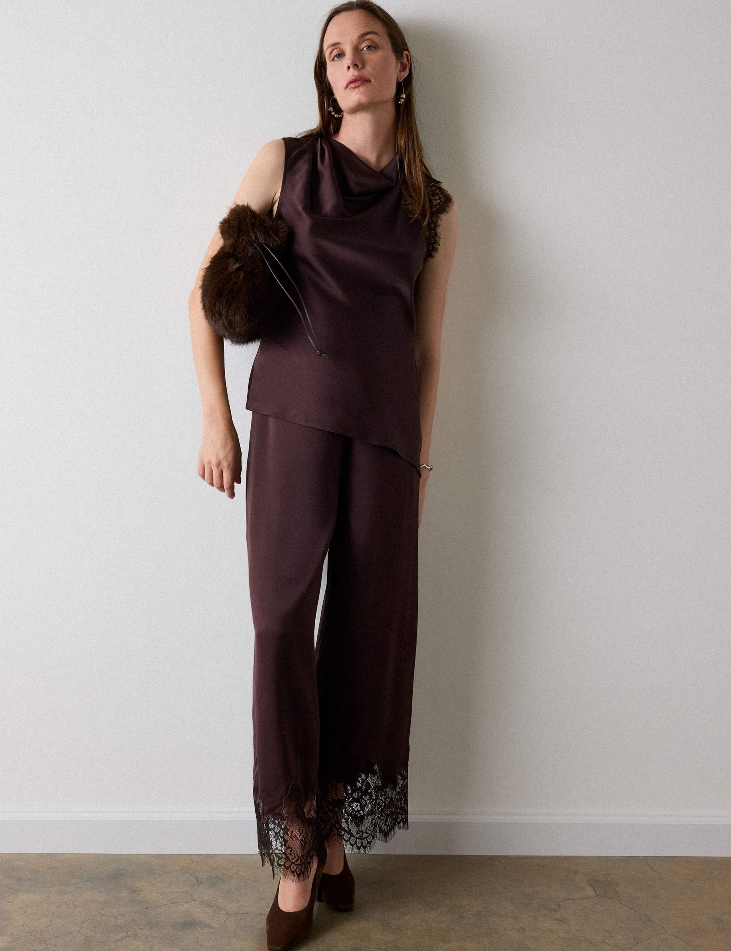 Satin Lace Asymmetric Top 5 of 6