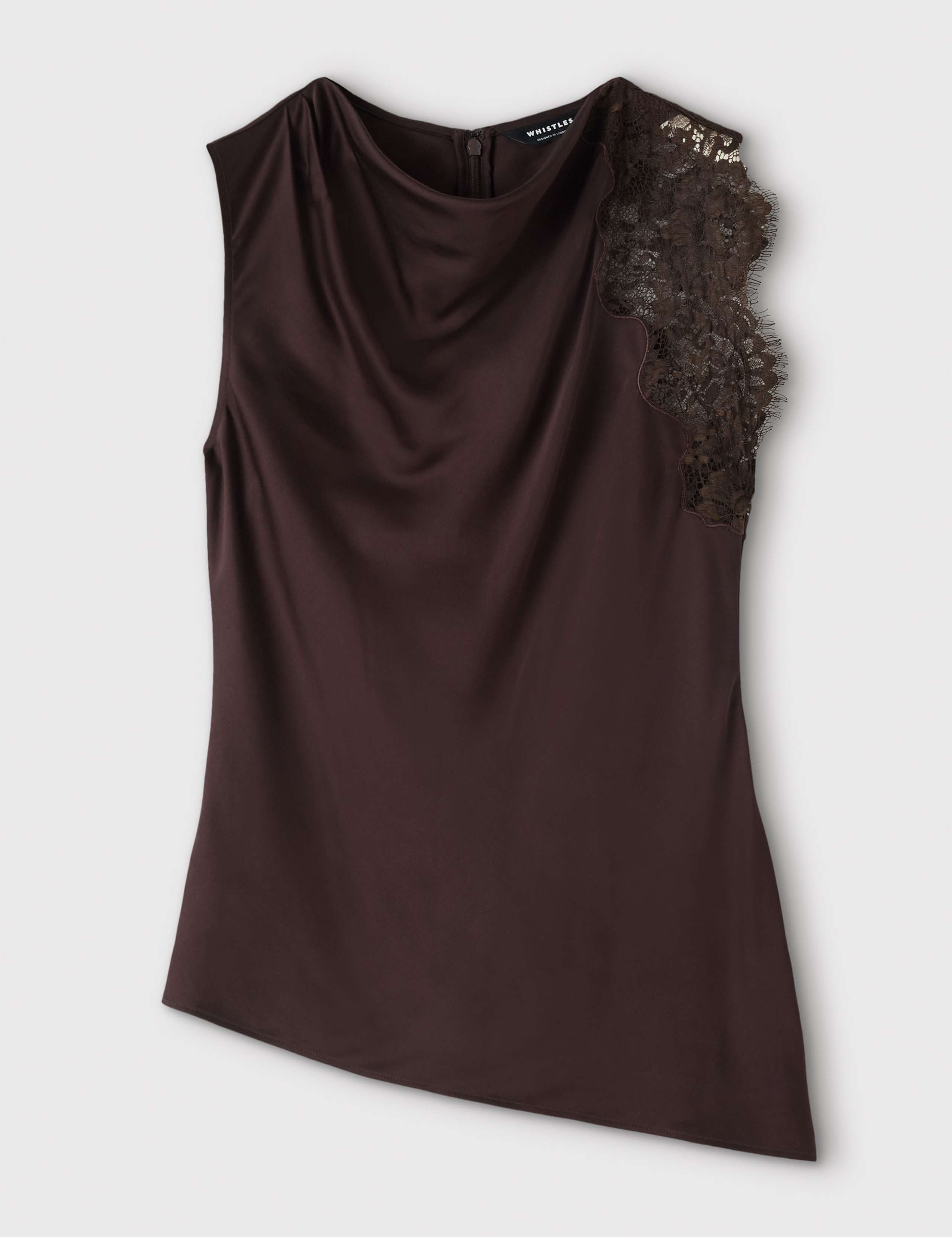 Satin Lace Asymmetric Top 2 of 6
