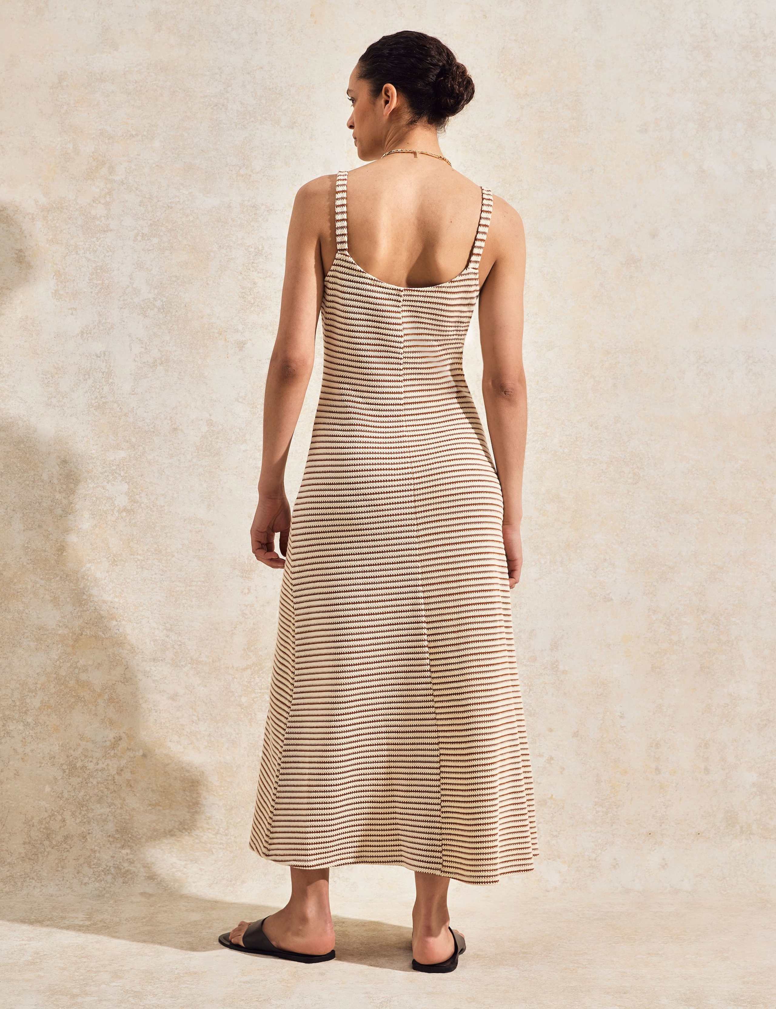 Cotton Rich Striped Sweetheart Neckline Dress 2 of 5