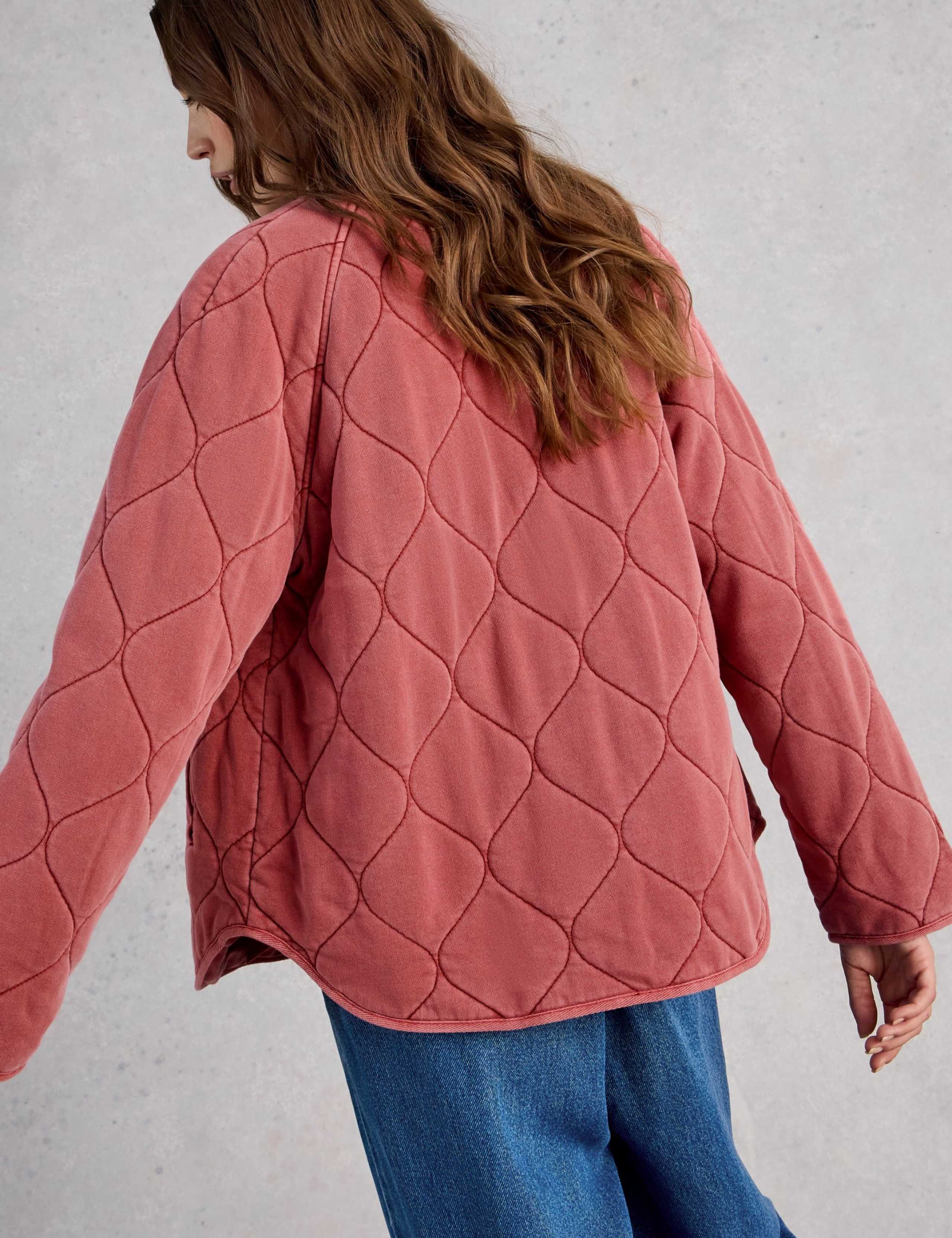 Pure Cotton Jersey Quilted Collarless Jacket 3 of 6