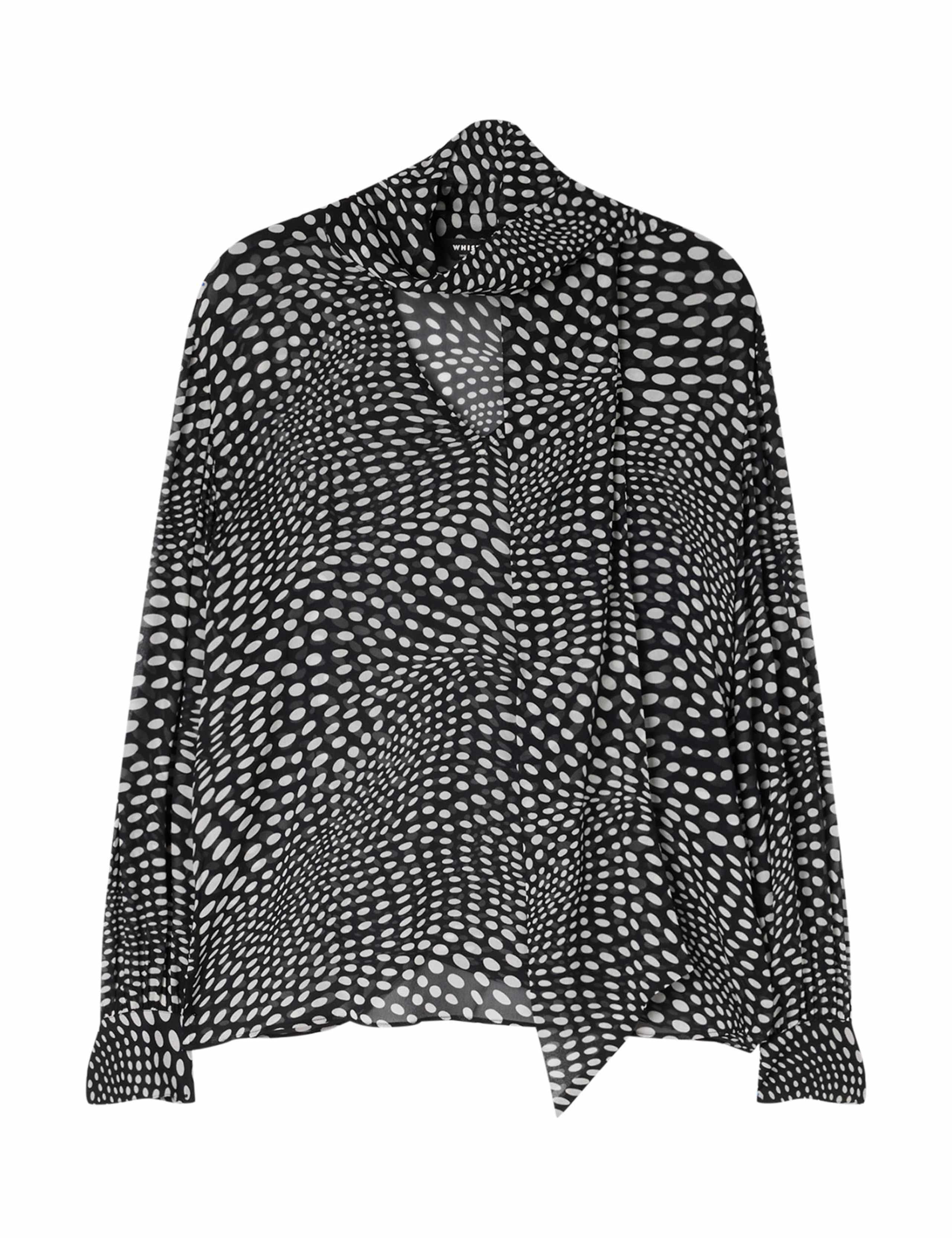 Spot Print Scarf Neck Blouse 2 of 7