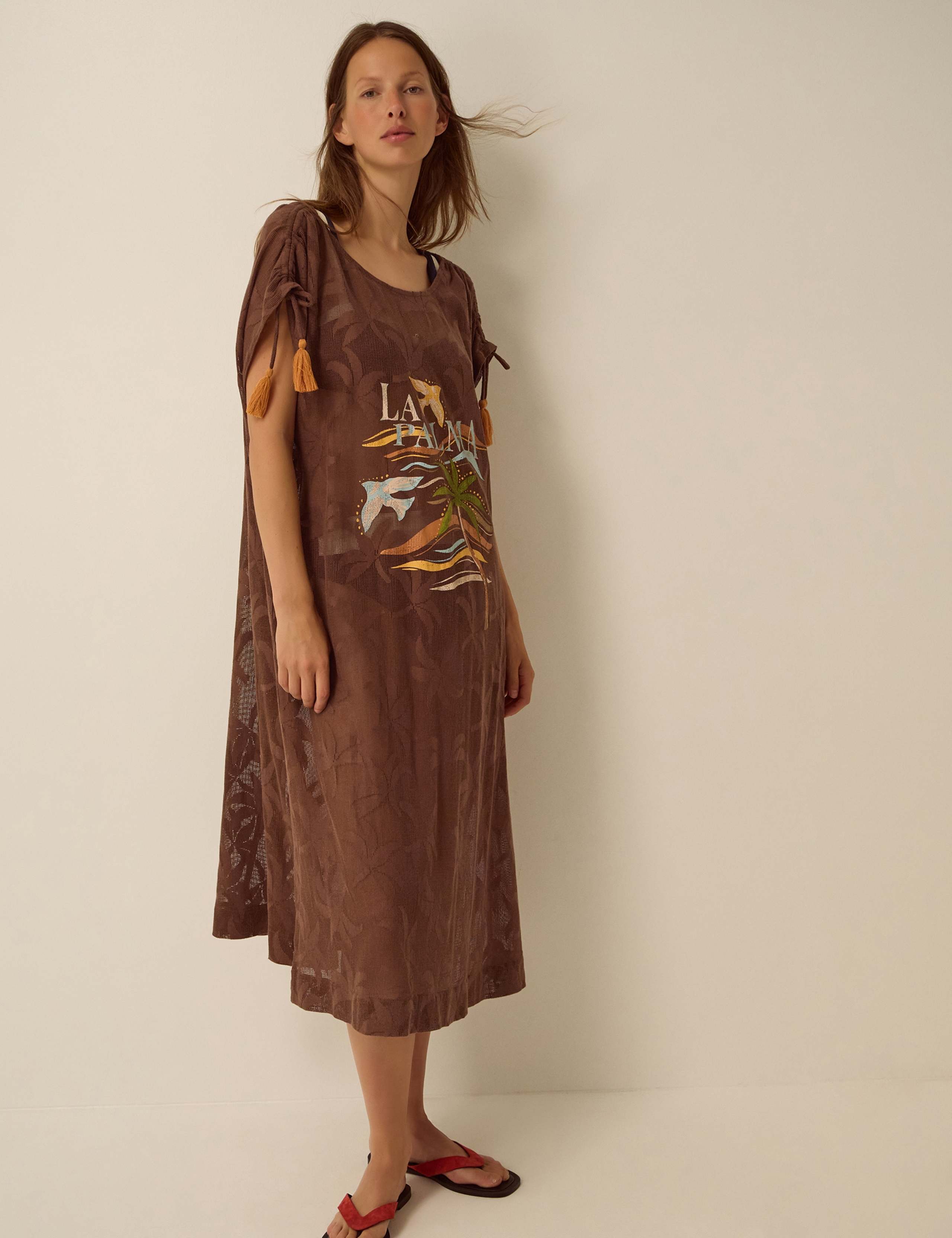Cotton Rich Jacquard Kaftan 3 of 5