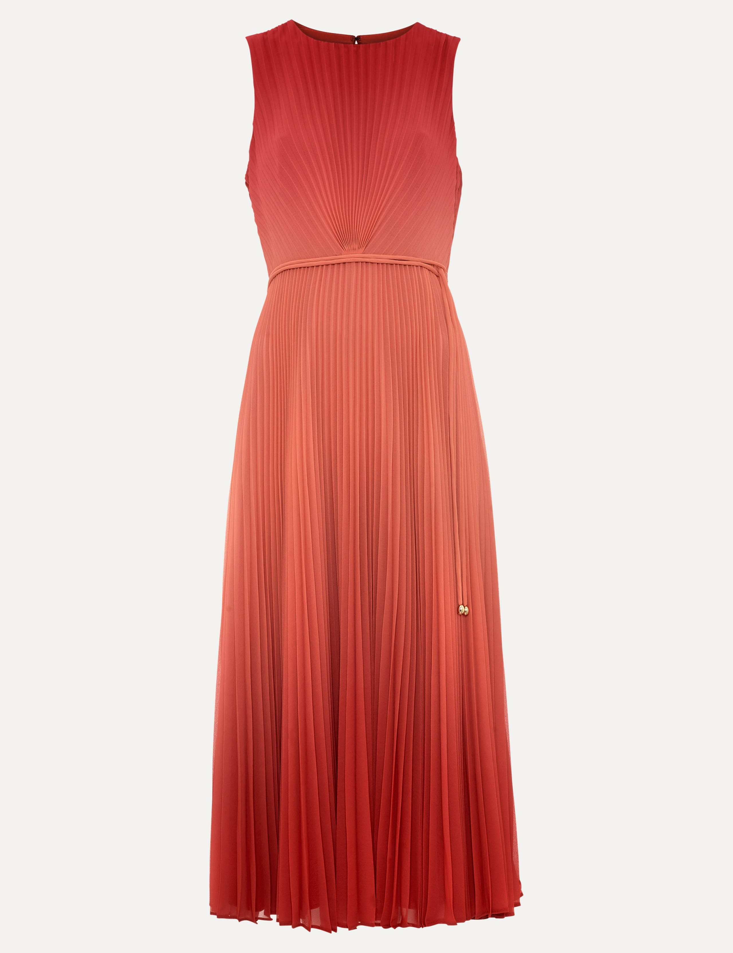 Ombré Crew Neck Pleated Midi Skater Dress 2 of 7