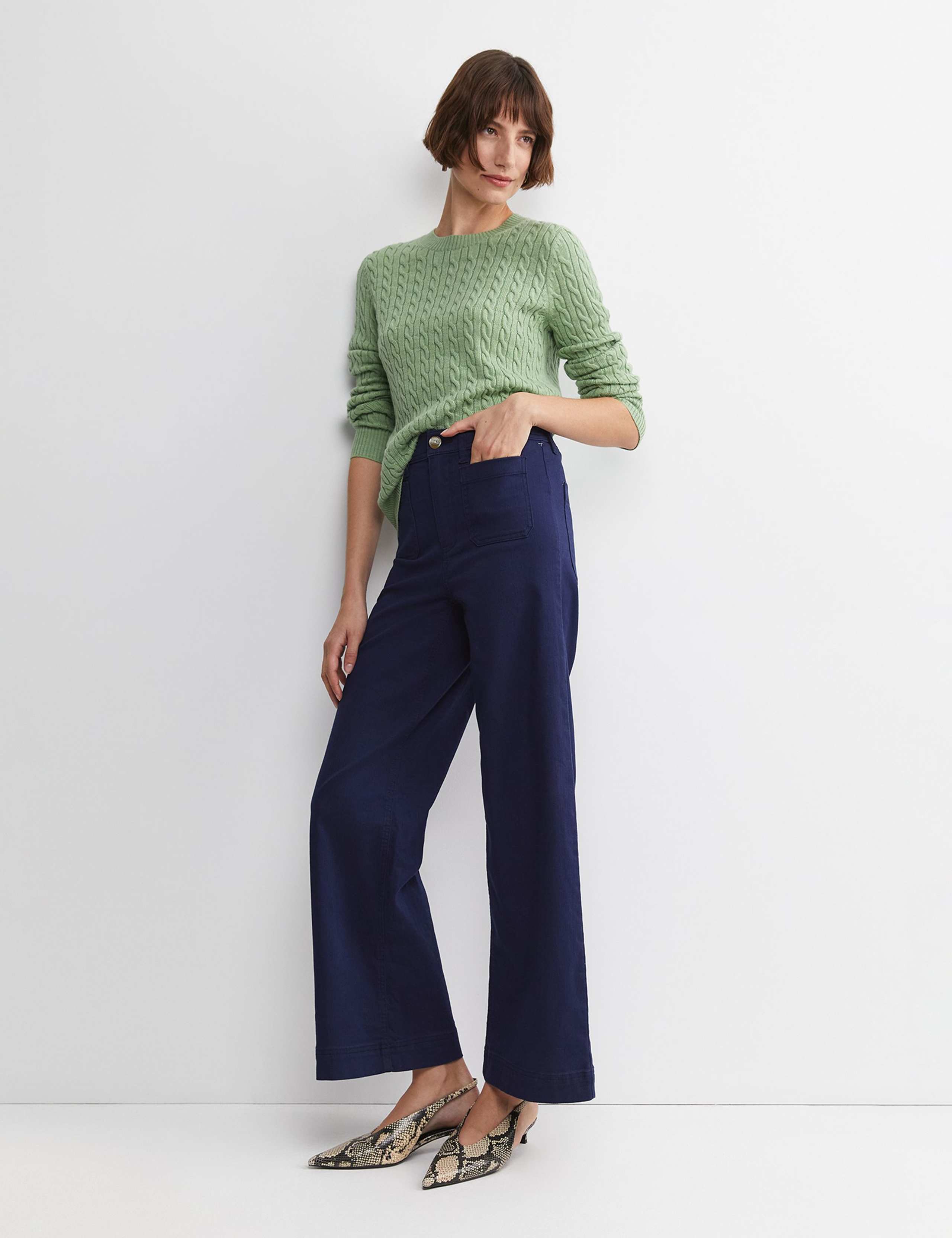 Pure Wool Cable Knit Crew Neck Jumper 3 of 6