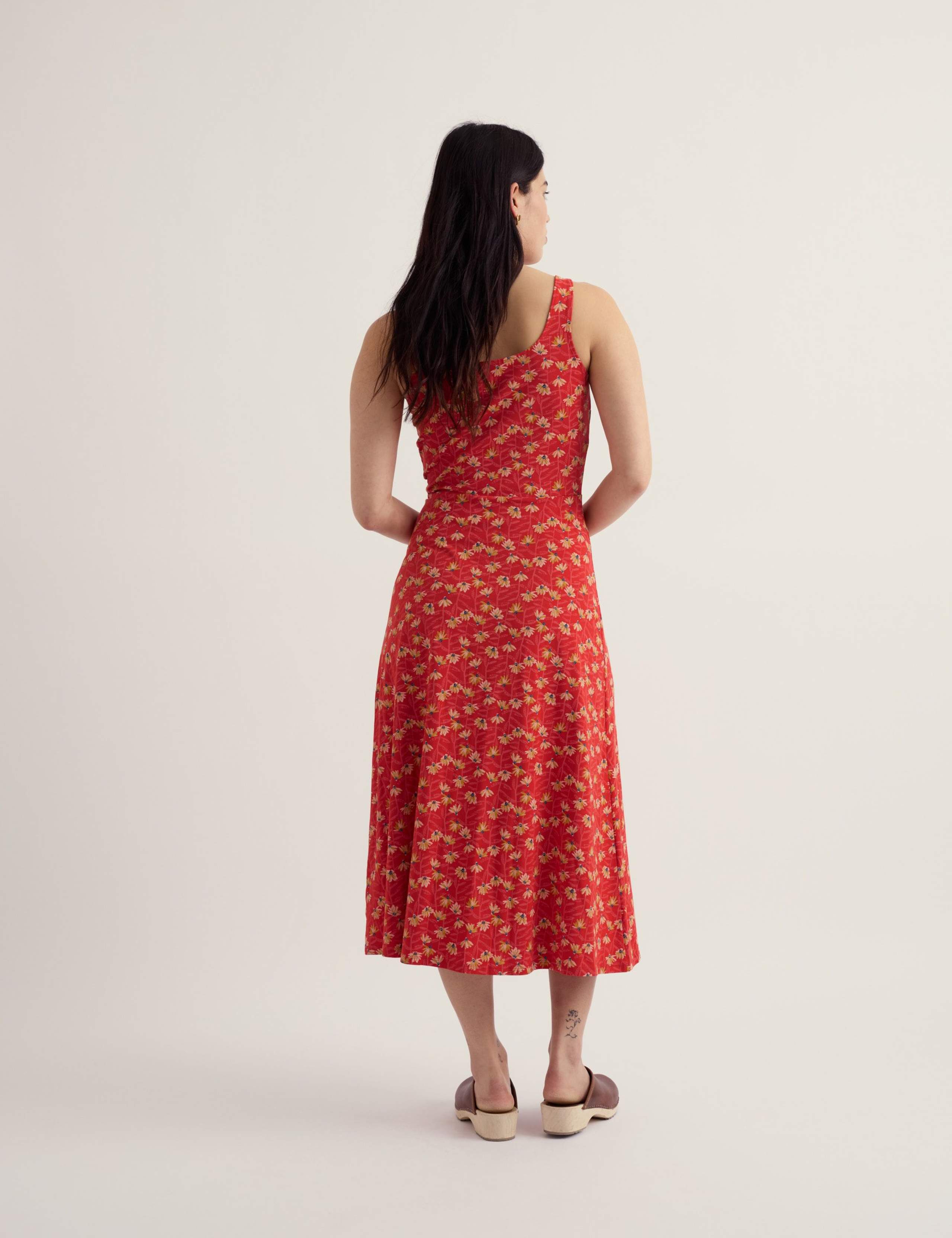 Cotton Rich Floral Midi Skater Dress 4 of 5