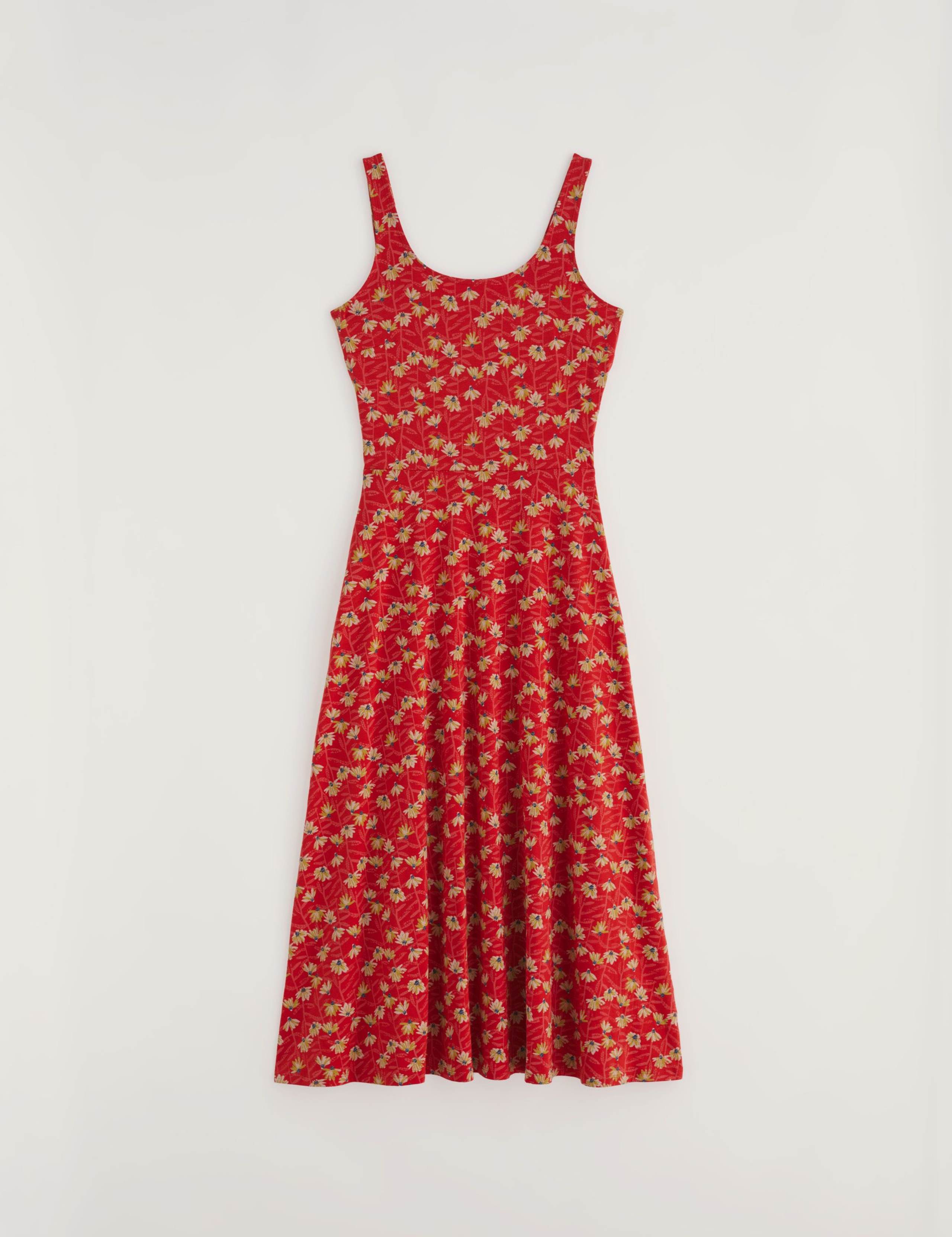 Cotton Rich Floral Midi Skater Dress 2 of 5