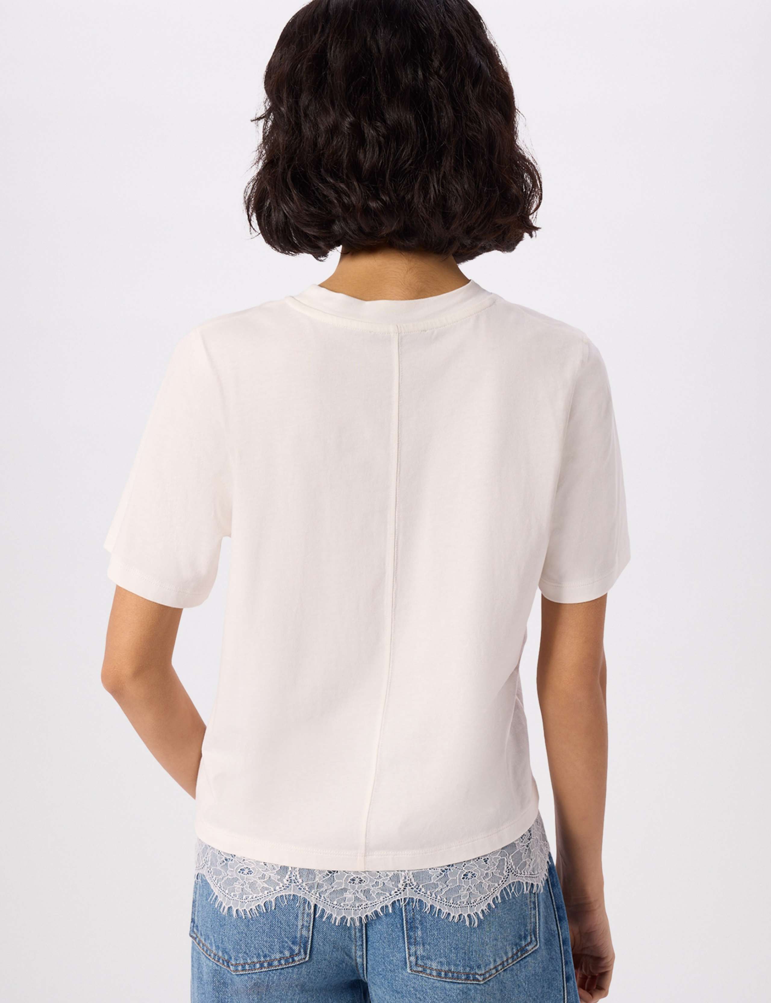 Pure Cotton Lace Detail T-Shirt 5 of 5