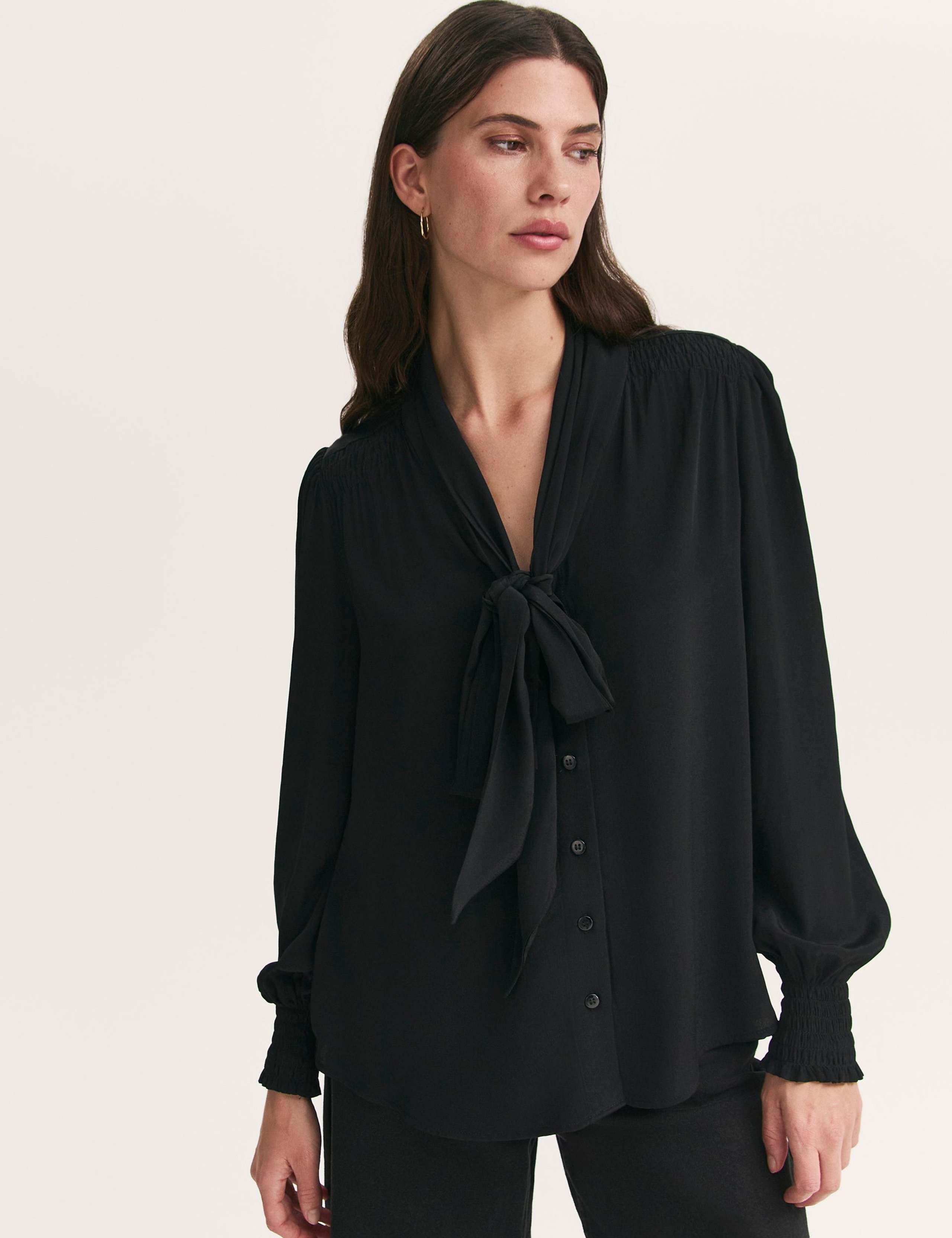 Georgette Tie Neck Blouse 1 of 4