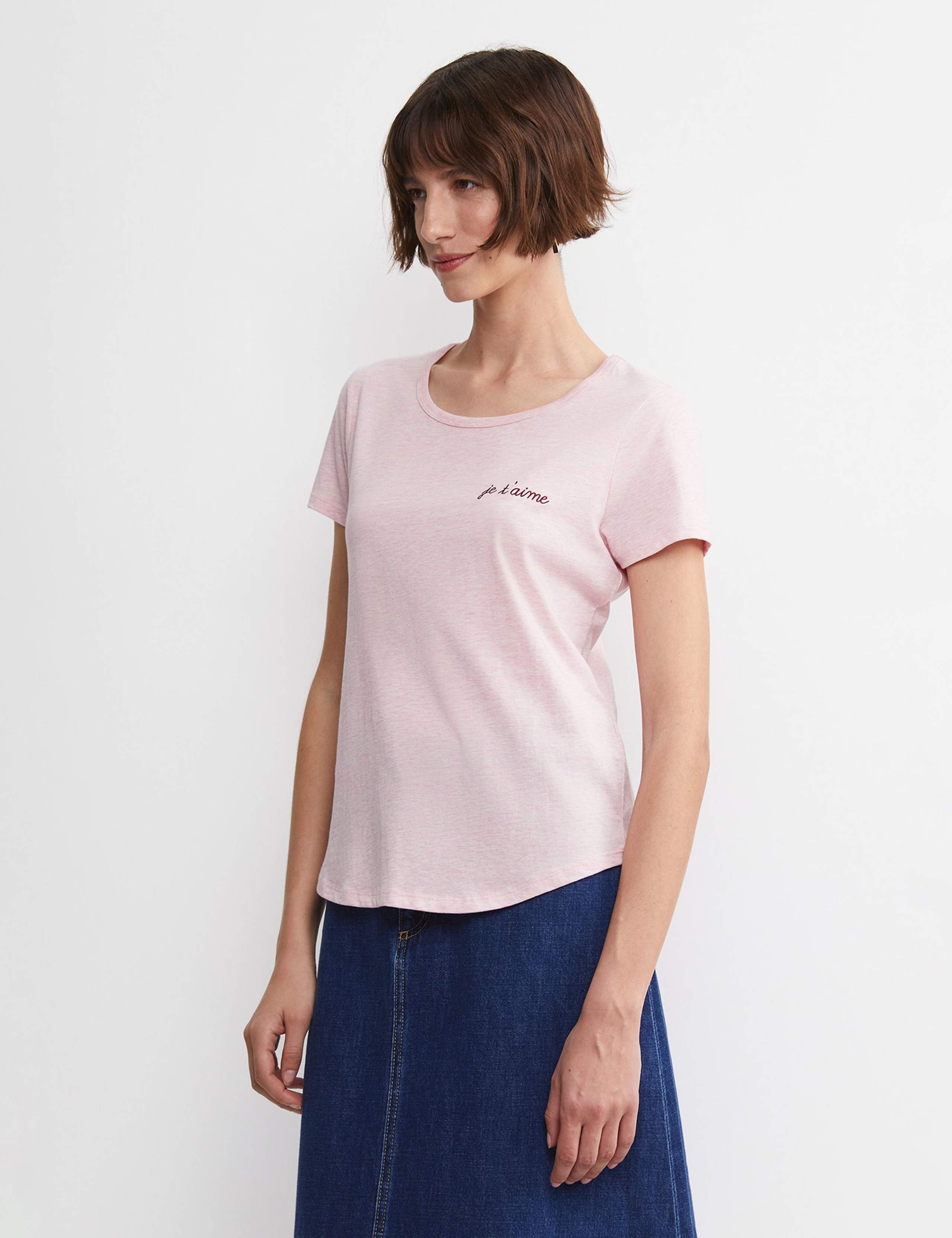 Pure Cotton Je T'aime Slogan T-Shirt 2 of 5