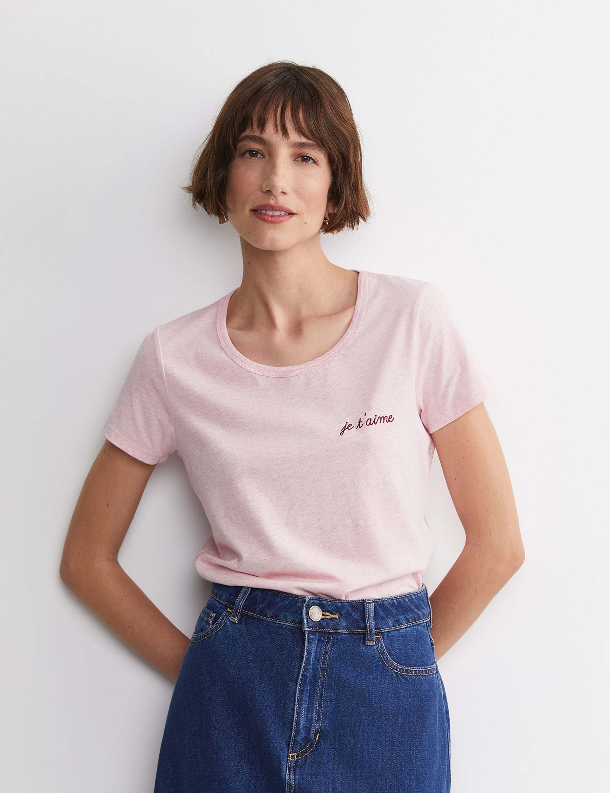 Pure Cotton Je T'aime Slogan T-Shirt 4 of 5