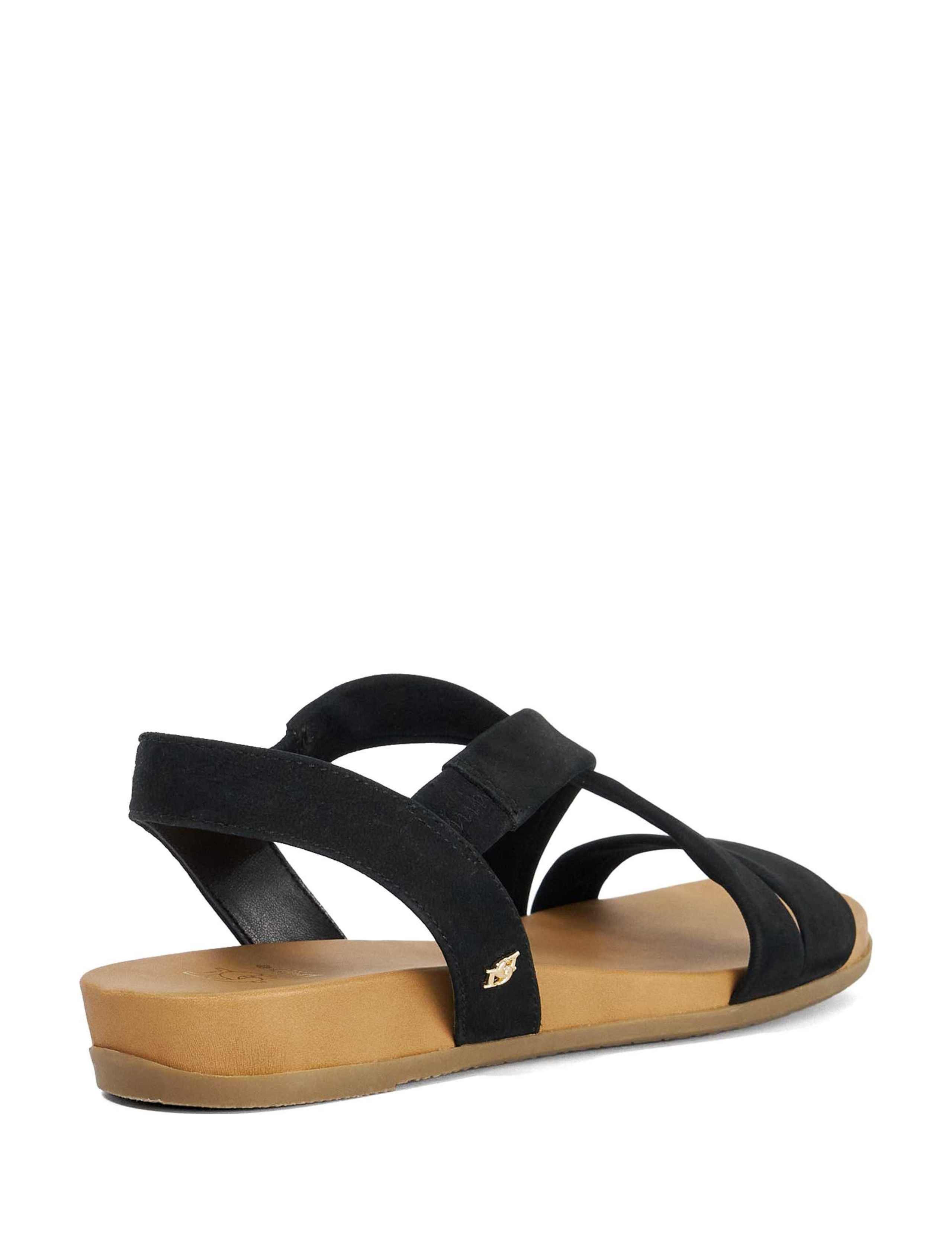 Leather Cross Strap Flat Sandals 5 of 5
