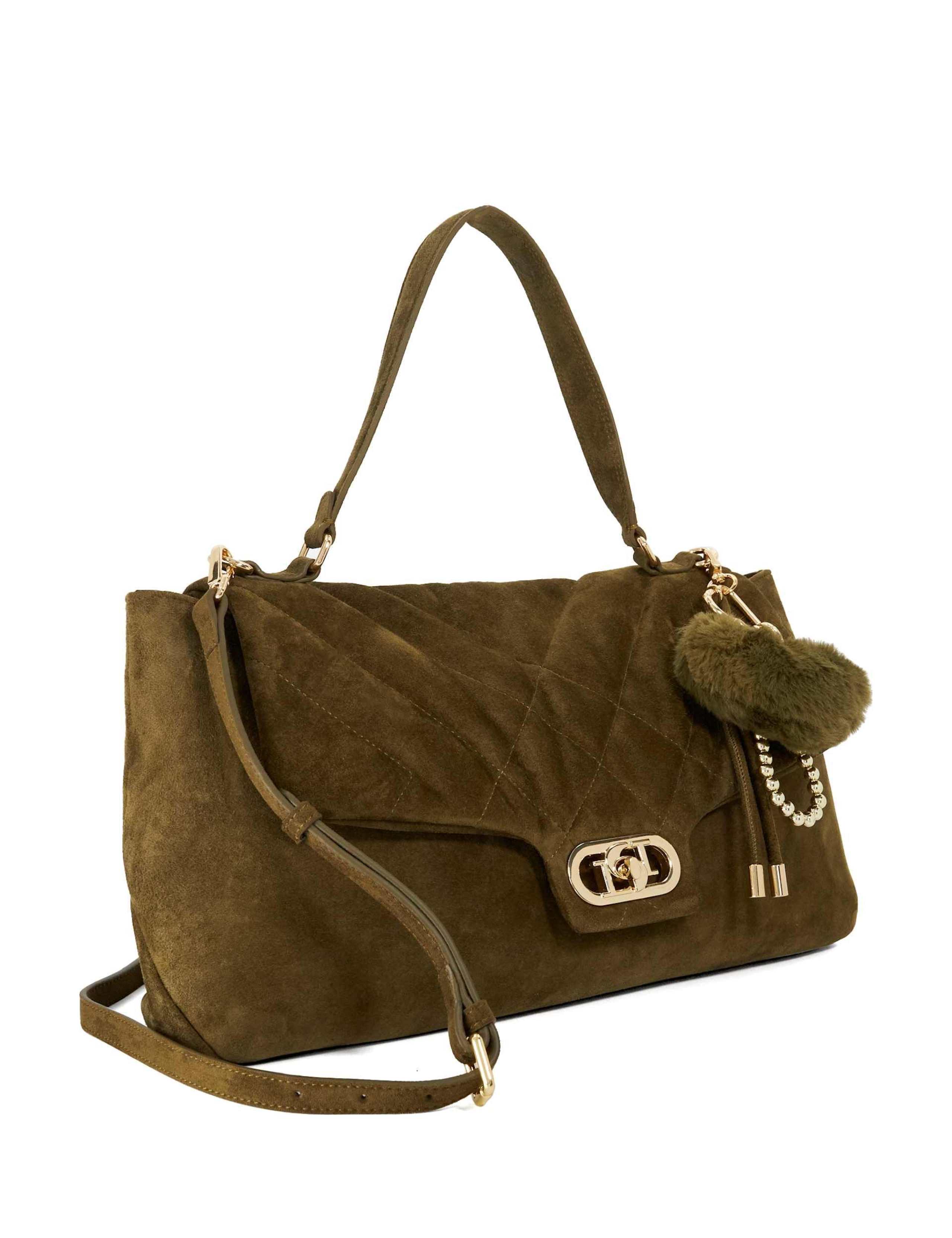 Suede Quilted Shoulder Bag 3 of 6