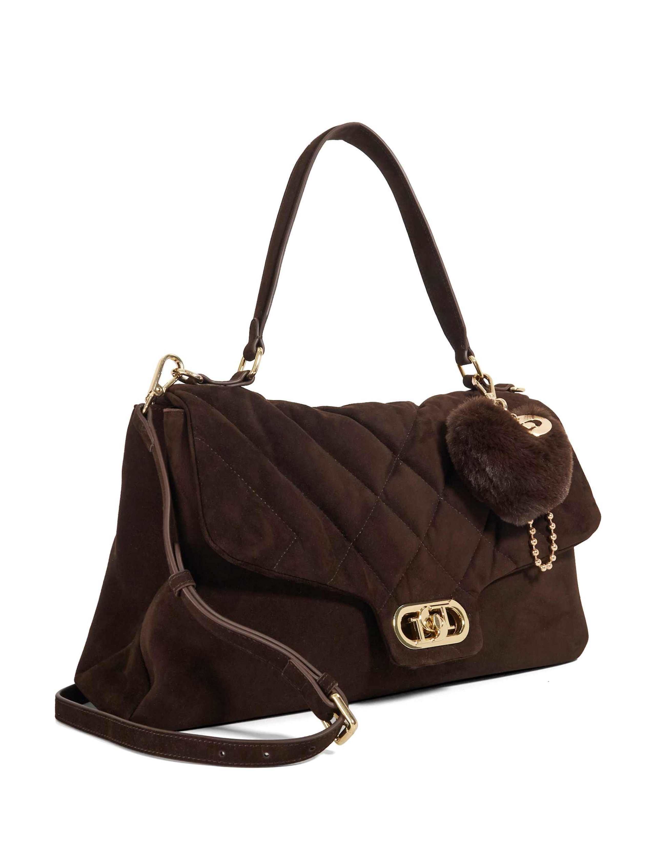 Suede Quilted Shoulder Bag 2 of 6