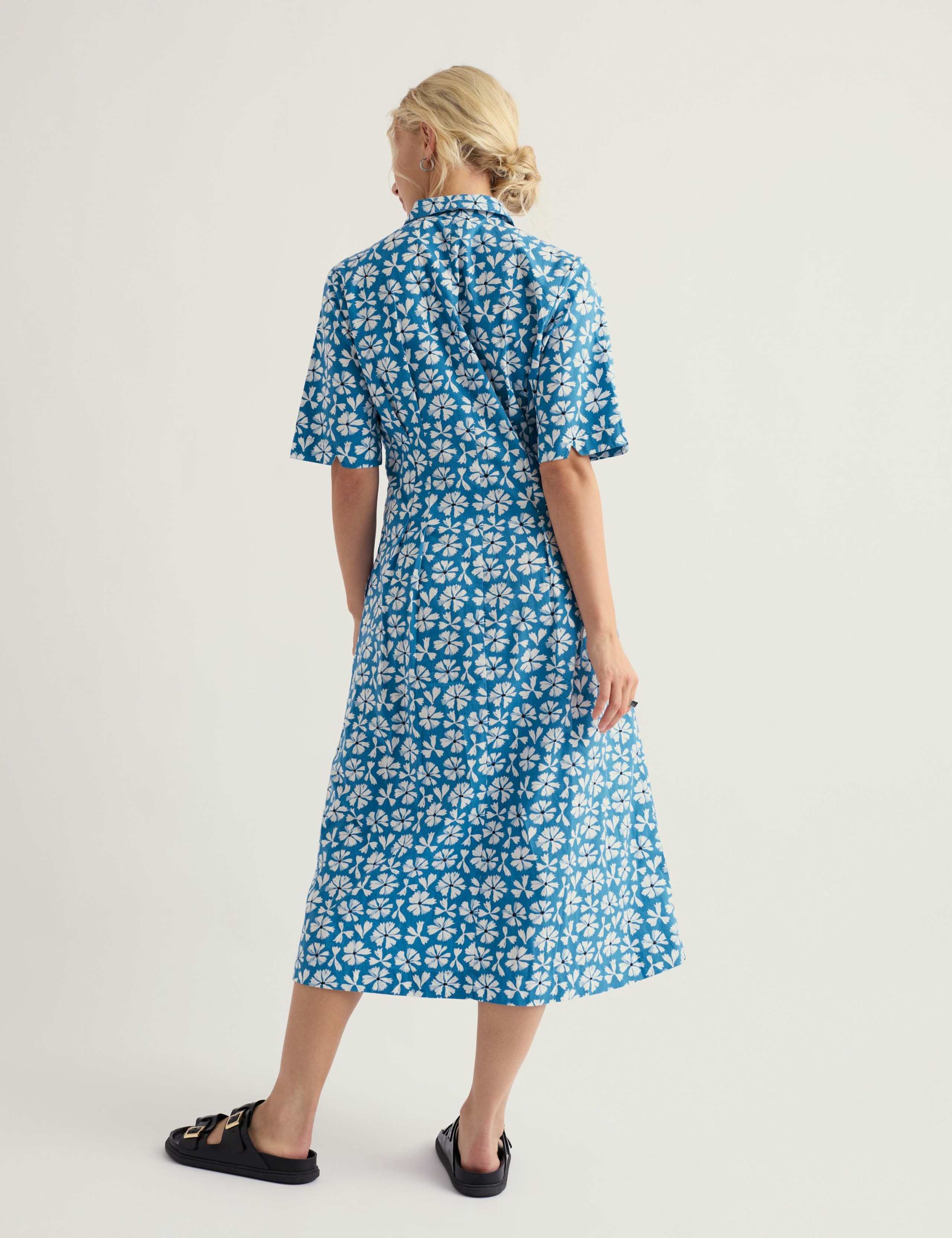 Pure Cotton Floral Midi Shirt Dress 4 of 5