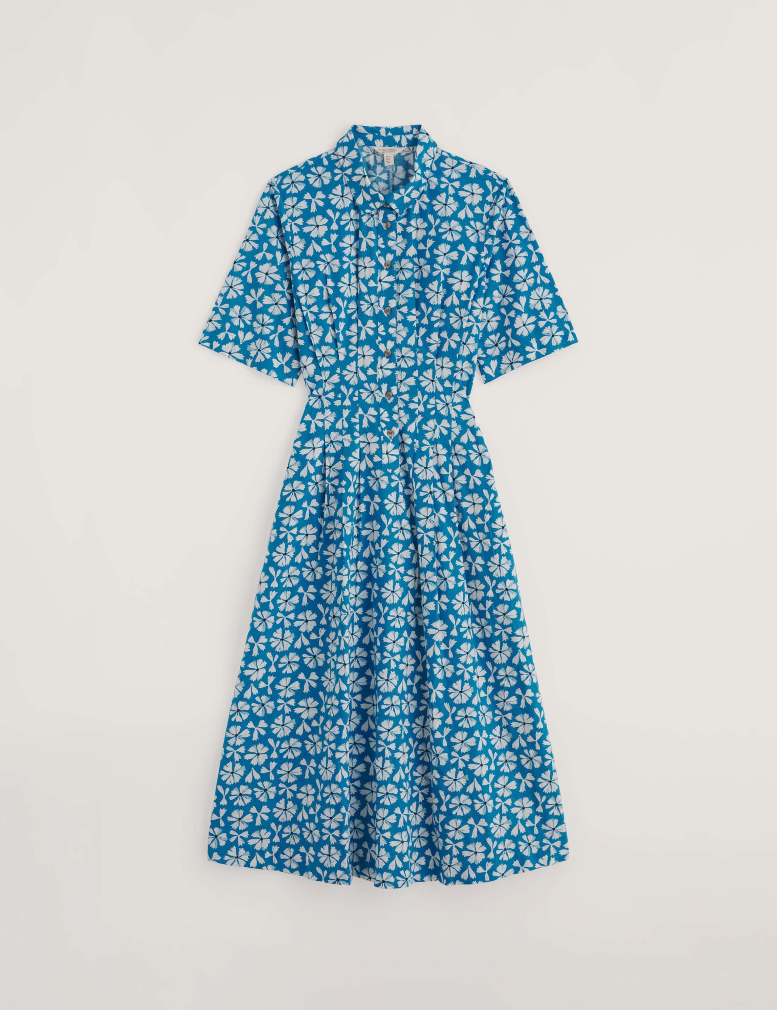 Pure Cotton Floral Midi Shirt Dress 2 of 5