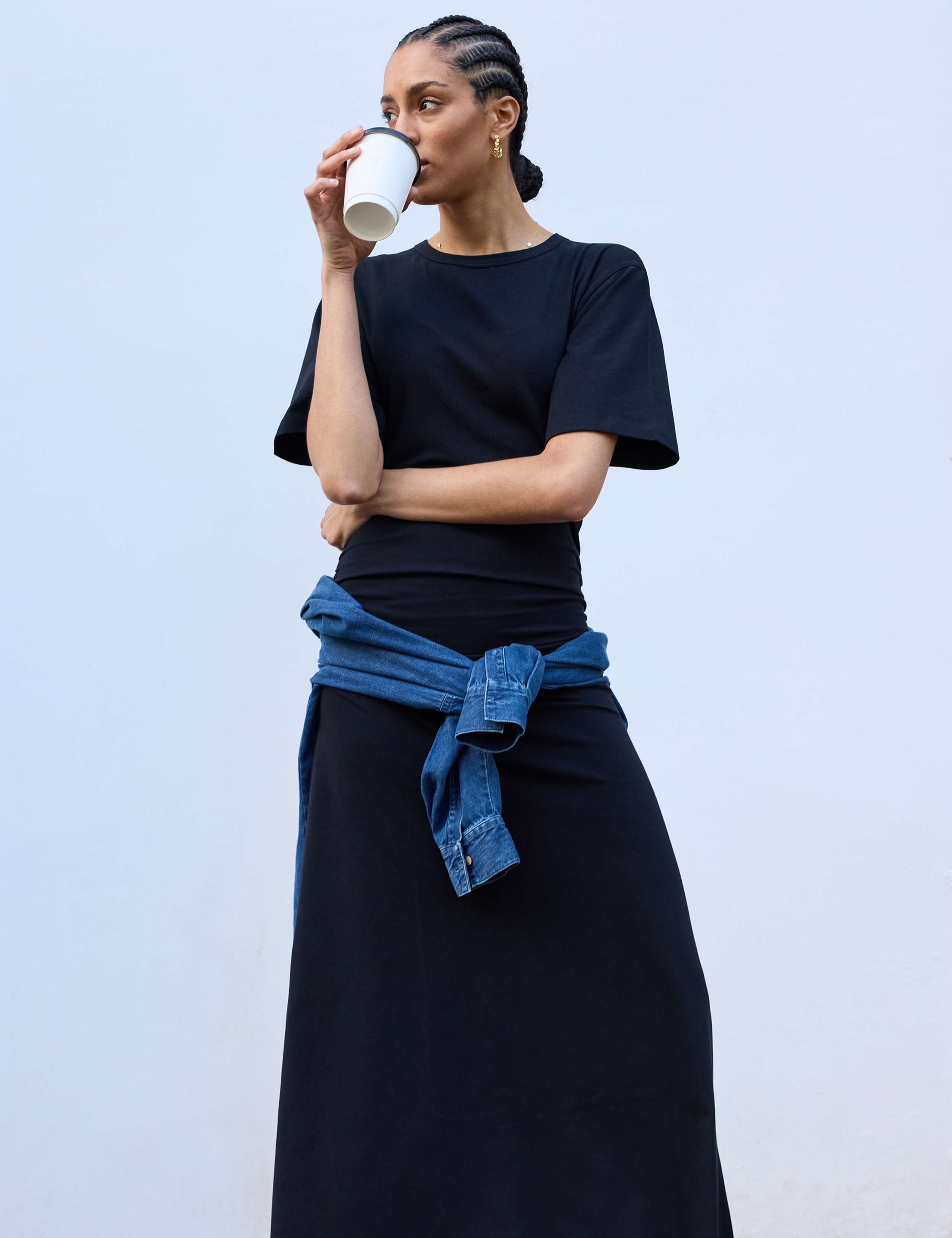 Cotton-Rich Jersey Midi Skater Dress 5 of 5