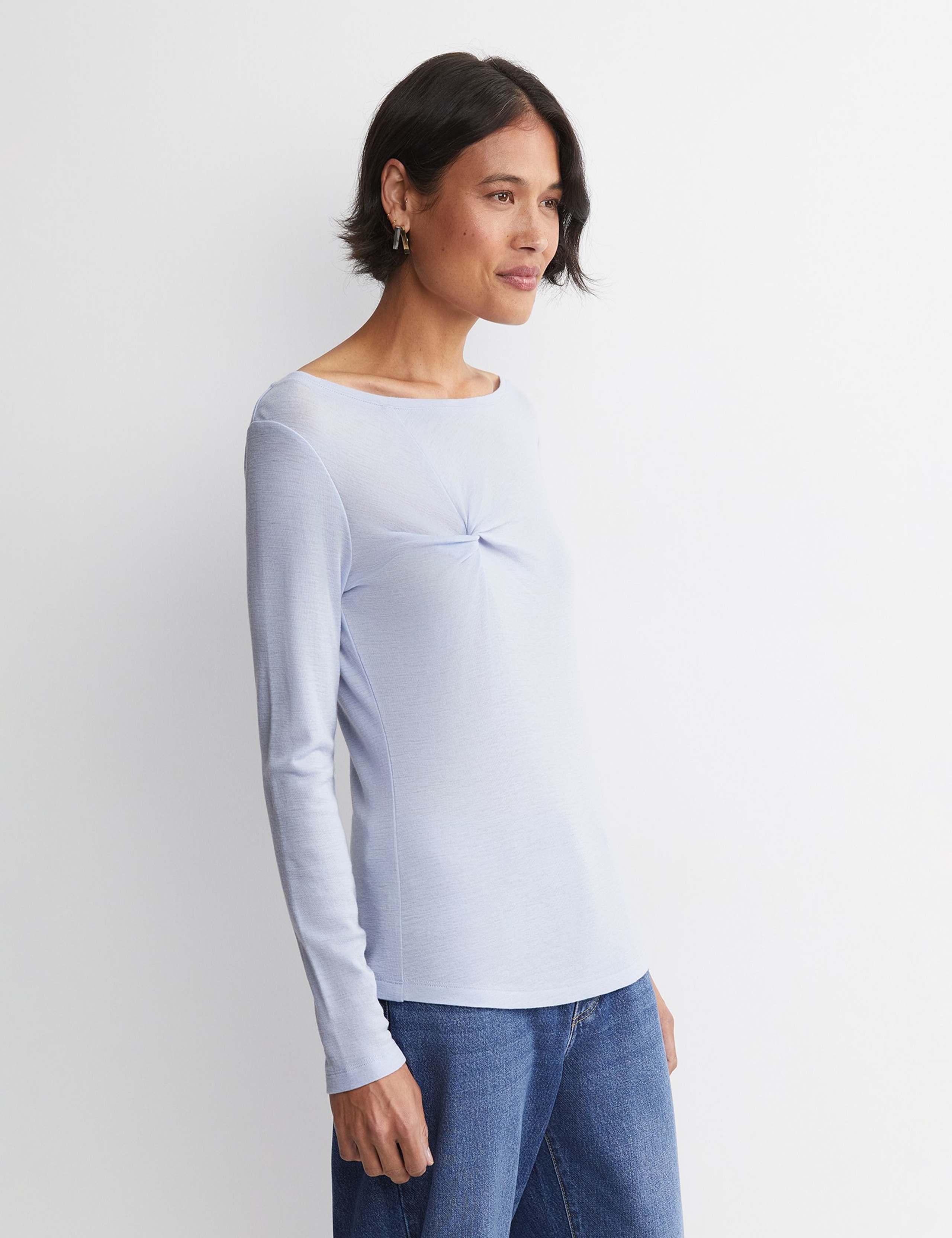 Pure Merino Wool Twist Front Top 5 of 5