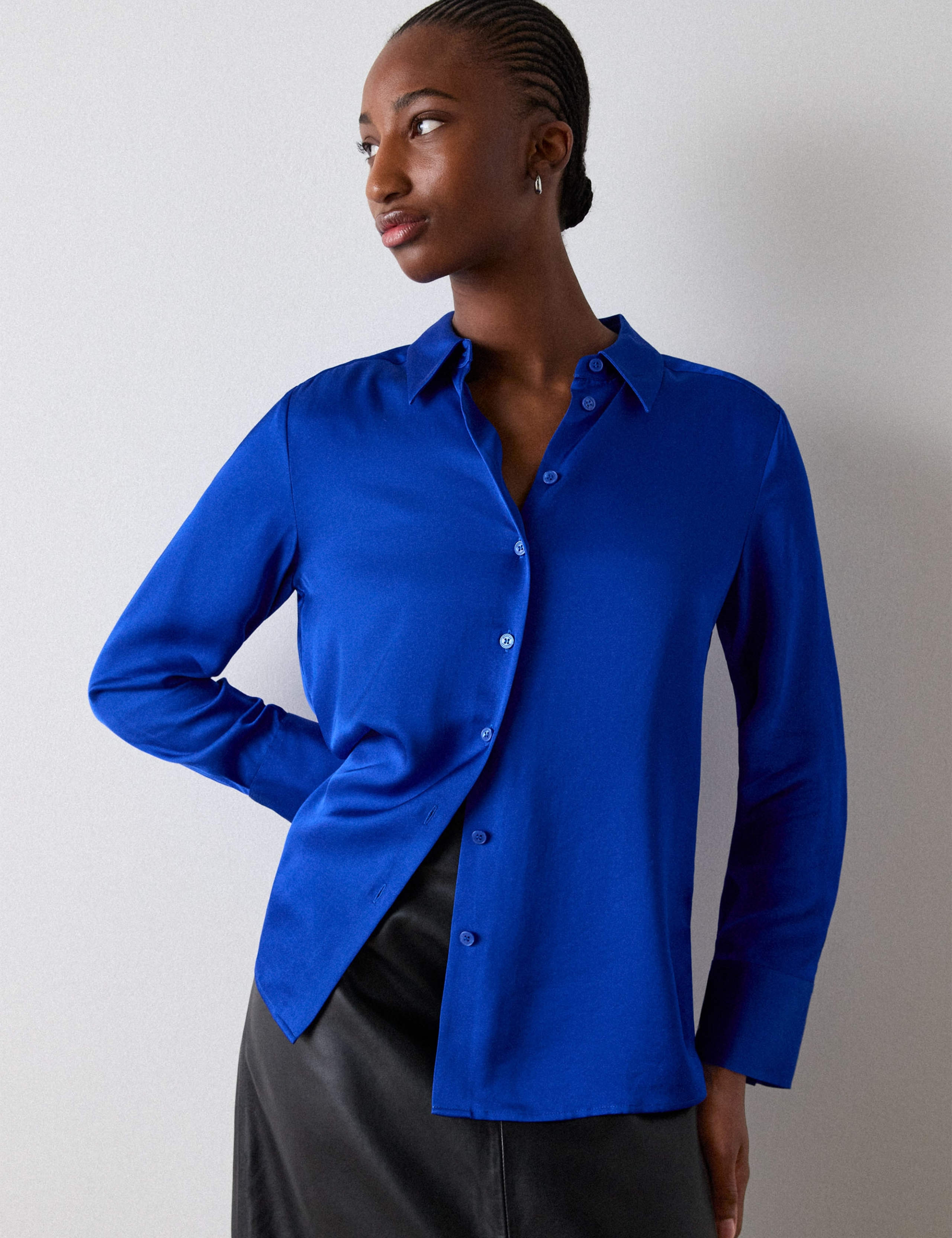 Satin Collared Button Through Shirt 4 of 5