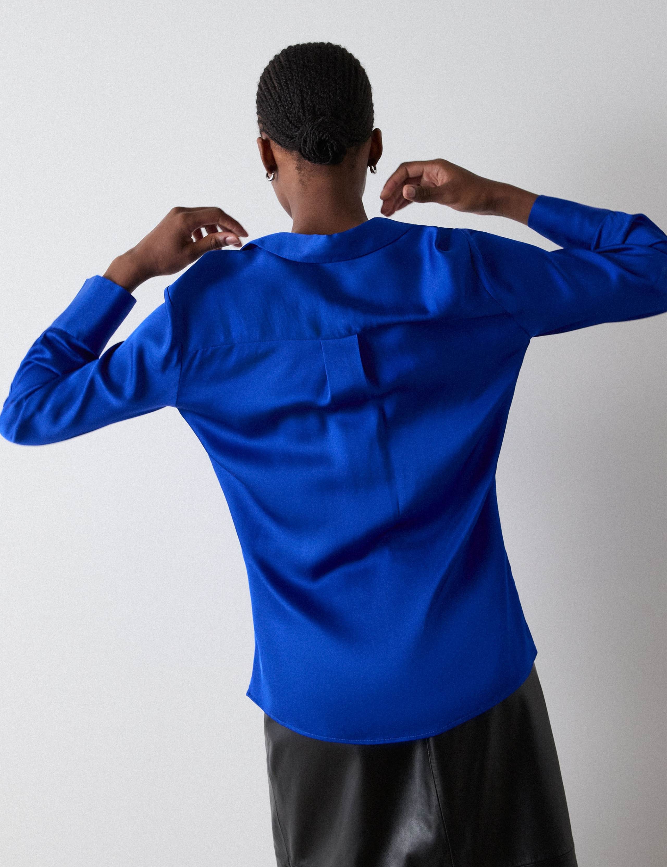 Satin Collared Button Through Shirt 5 of 5