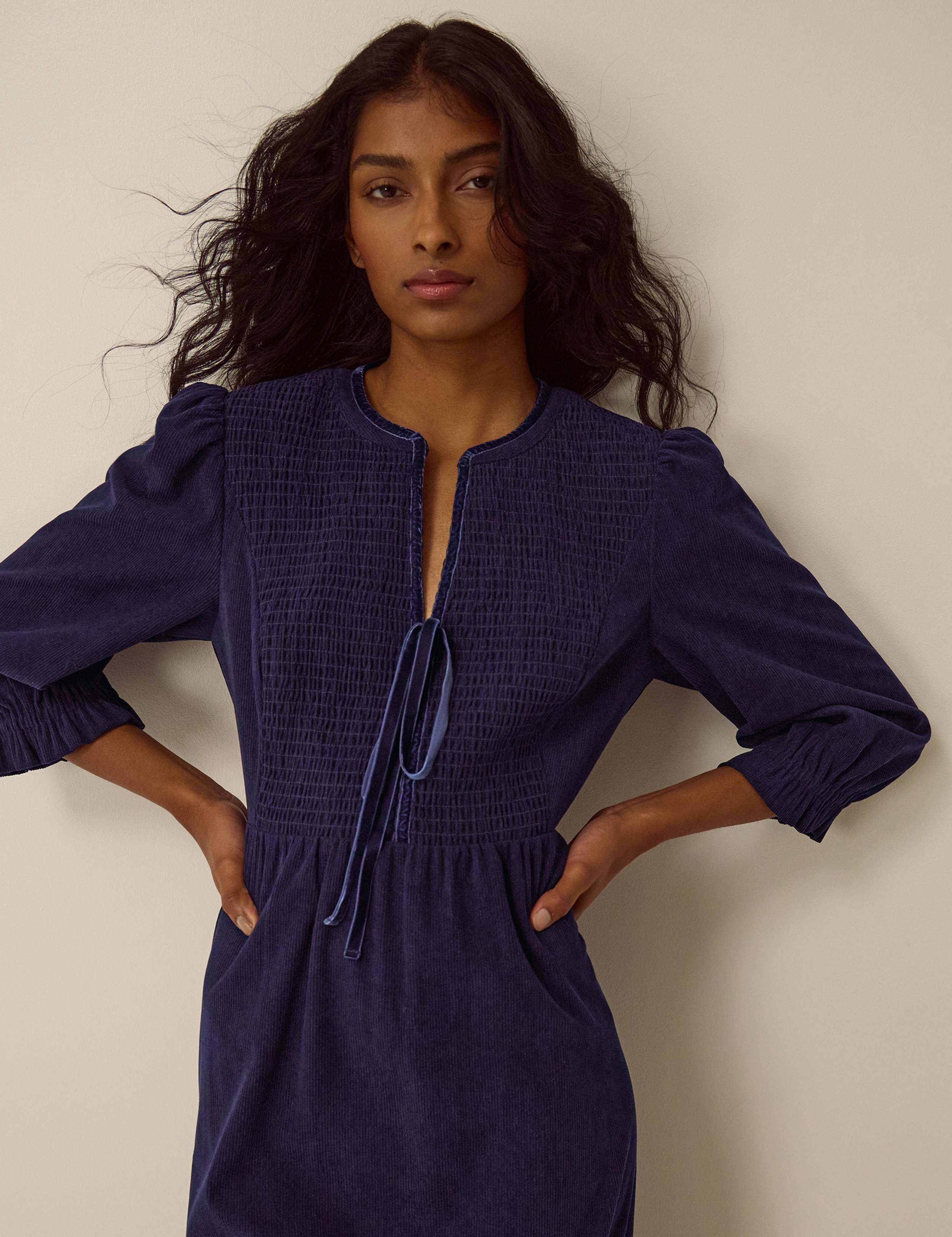 Stretch Corduroy Midi Skater Dress 4 of 5