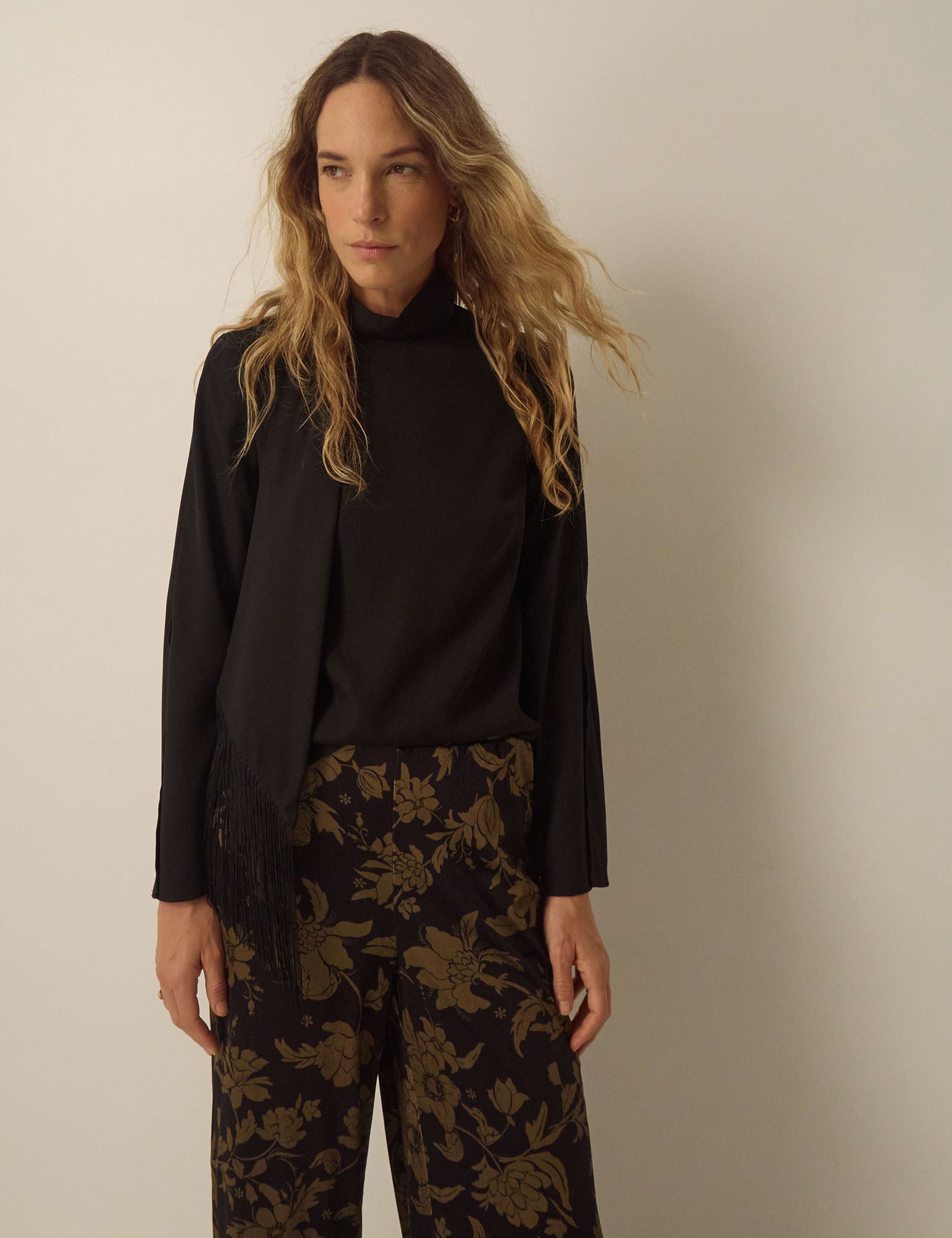 Velvet Printed Wide Leg Trousers 2 of 4