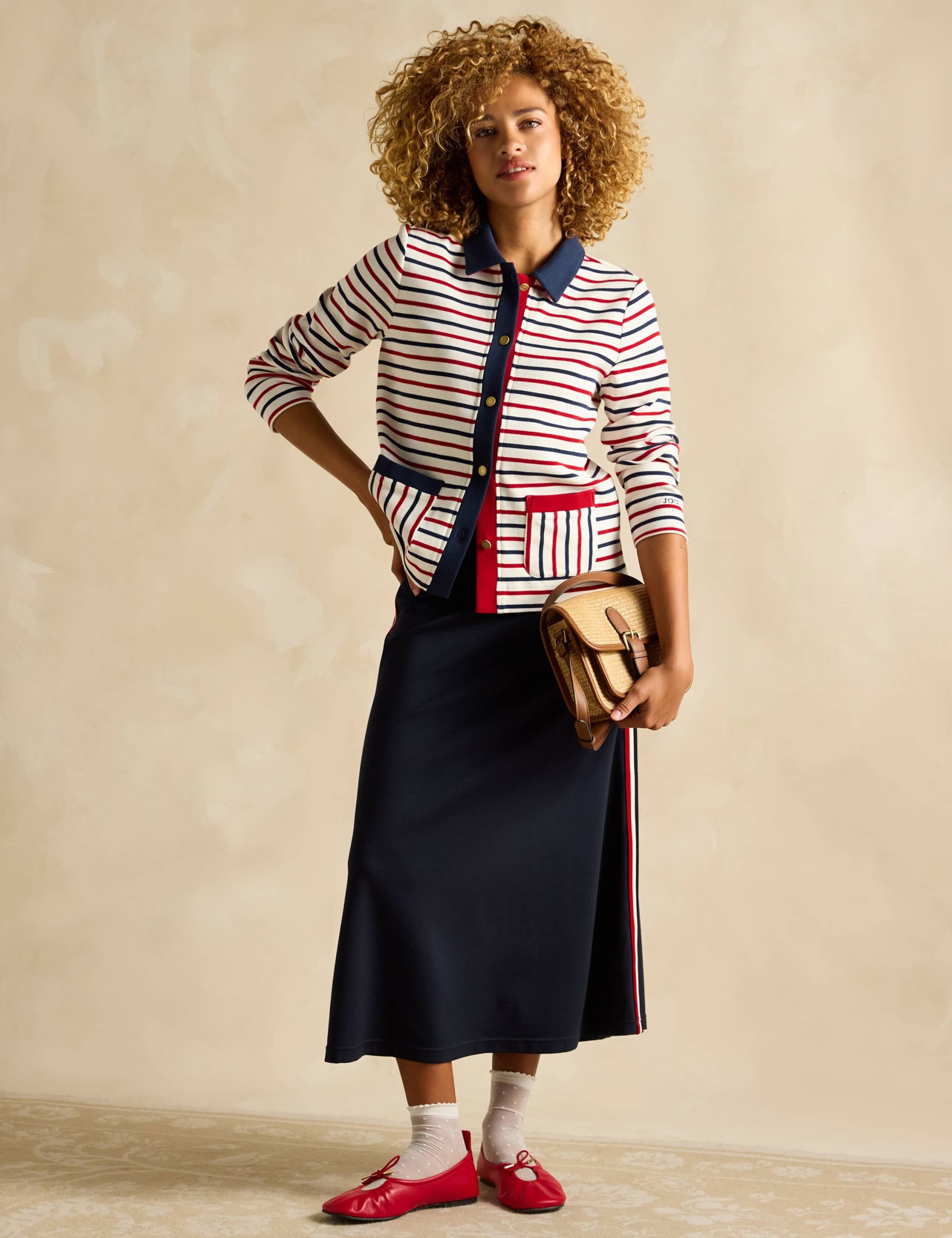 Pure Cotton Striped Collared Cardigan 3 of 7