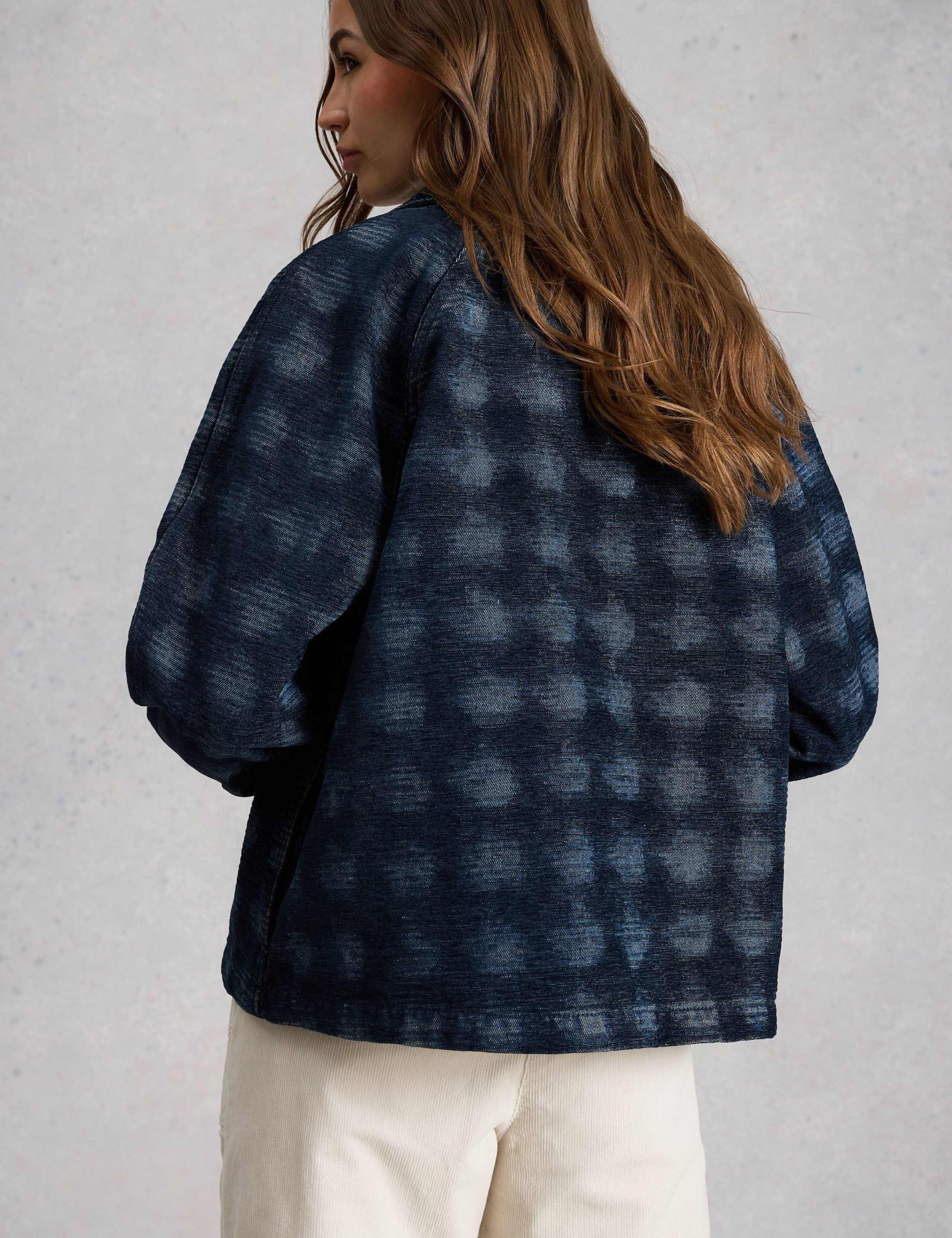 Denim Jacquard Collared Jacket 4 of 6