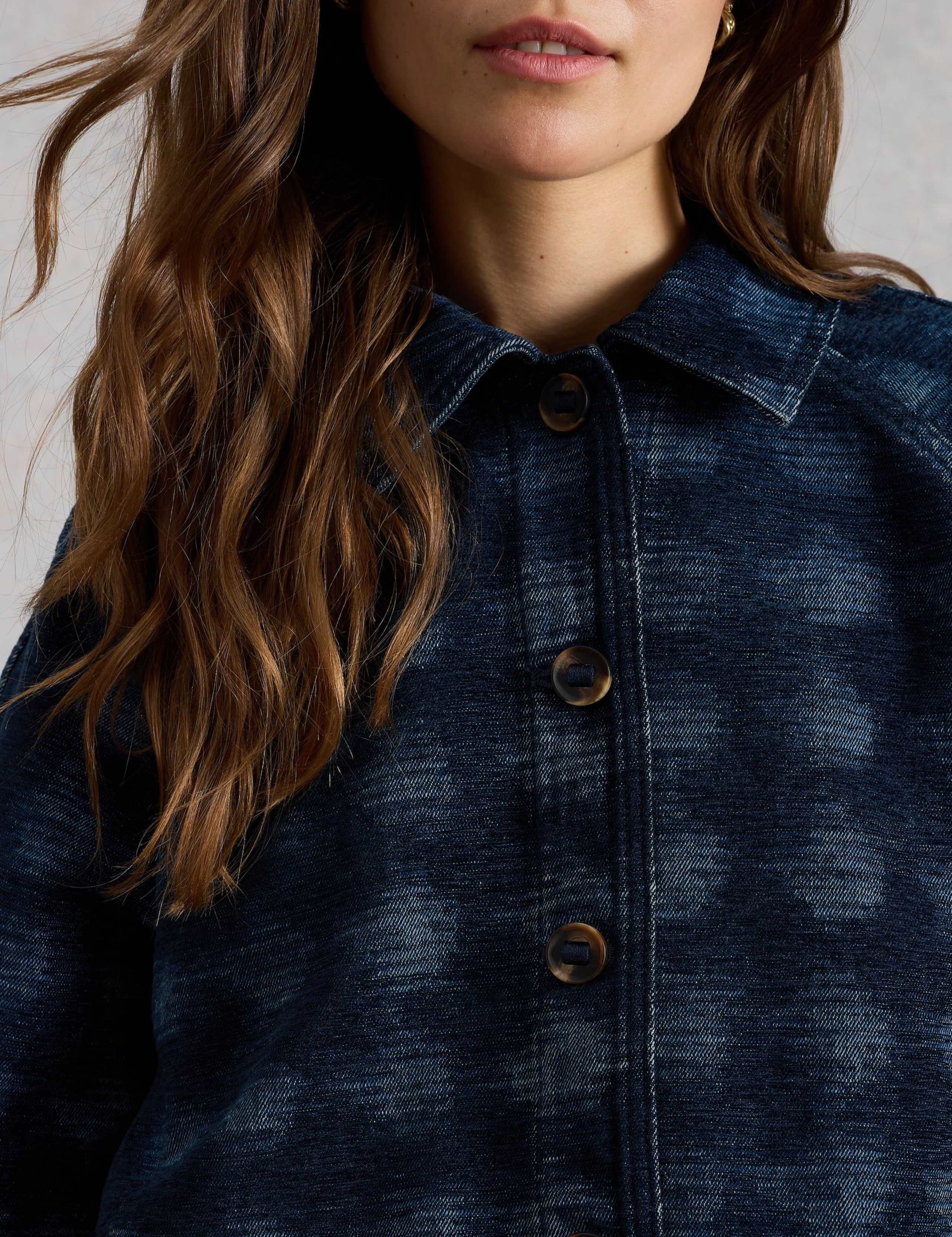 Denim Jacquard Collared Jacket 5 of 6
