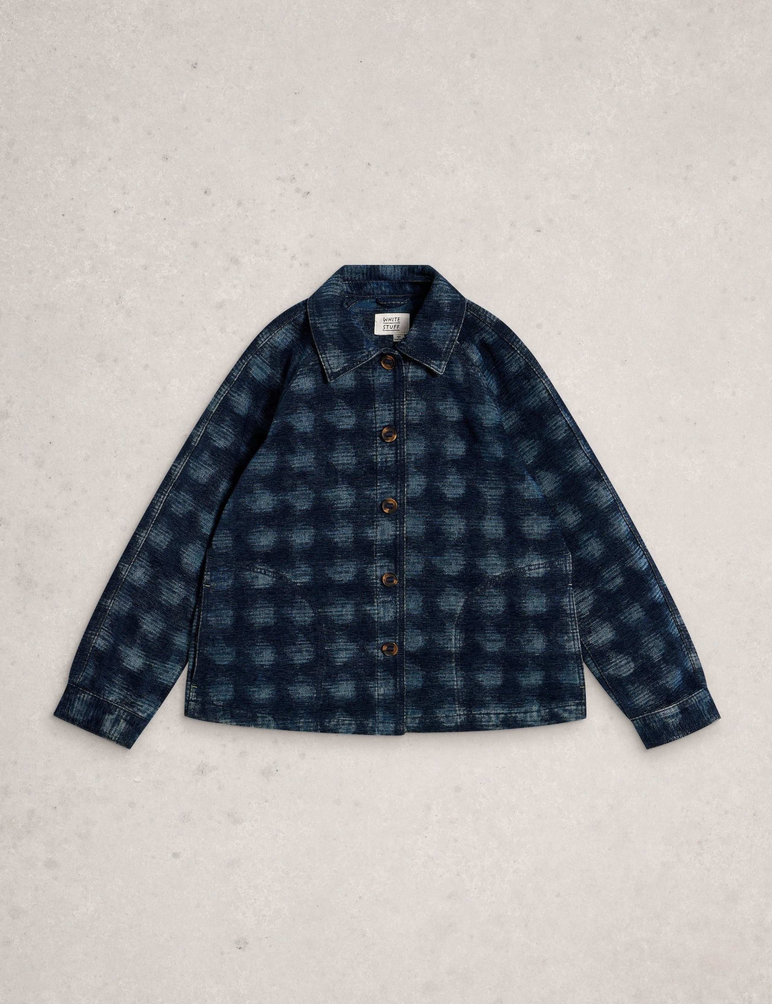 Denim Jacquard Collared Jacket 2 of 6