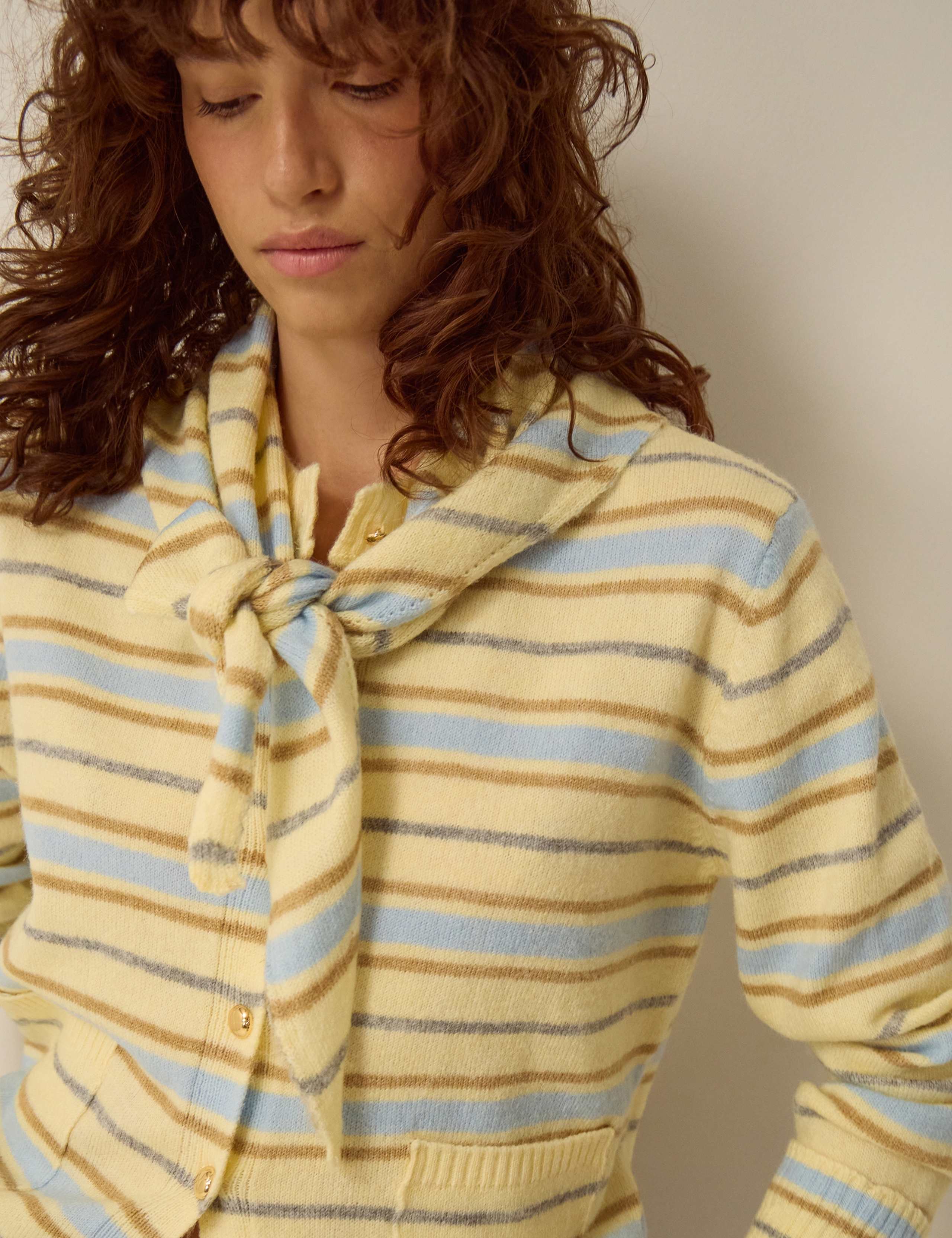 Crew Neck Striped Cardigan 4 of 4